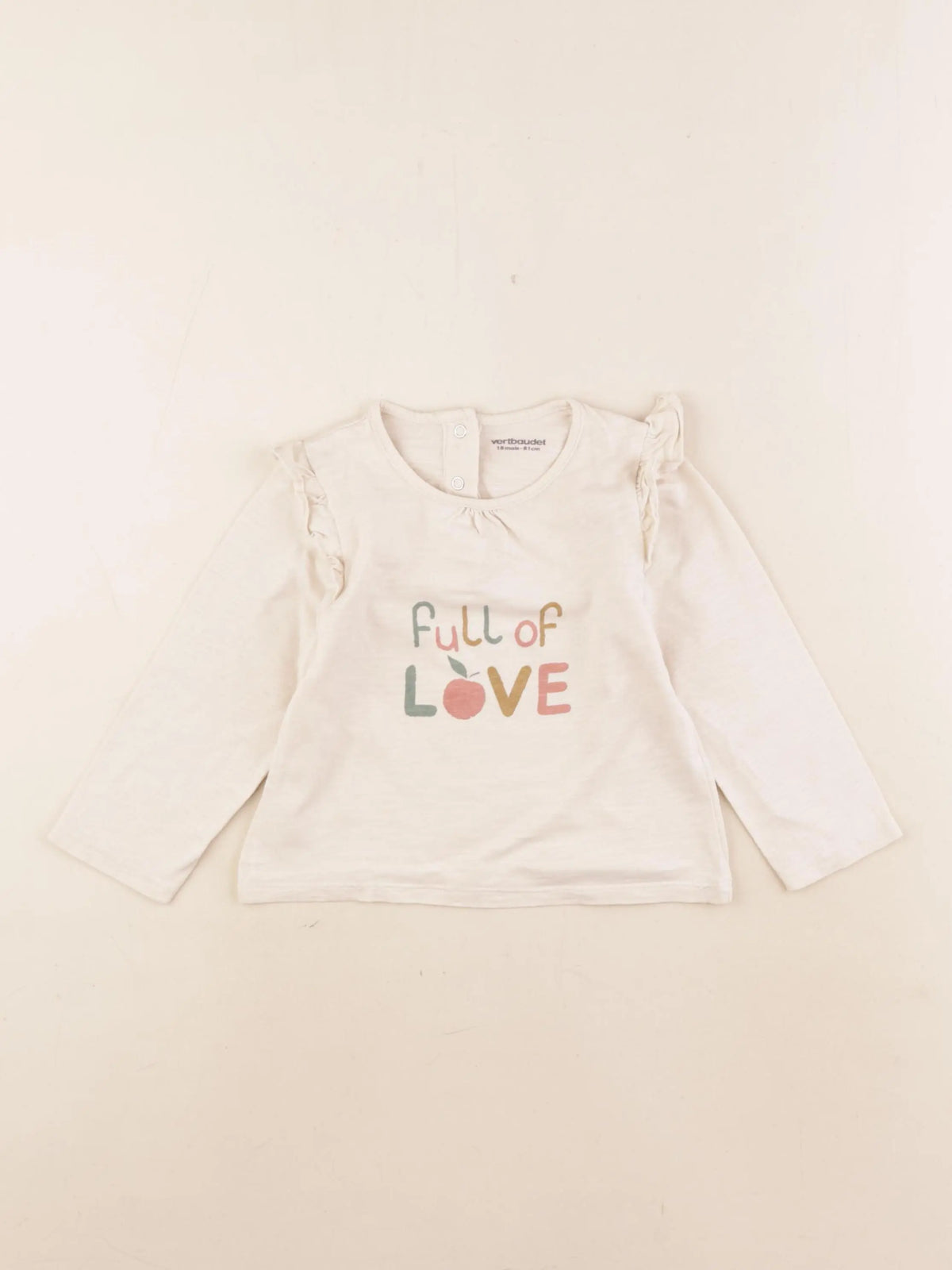 Vertbaudet - tee-shirt beige - 18 mois