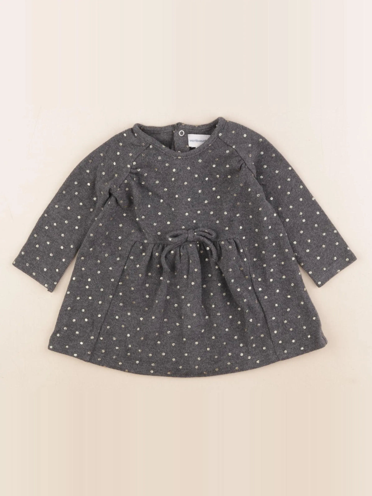 Vertbaudet - robe gris - 9 mois