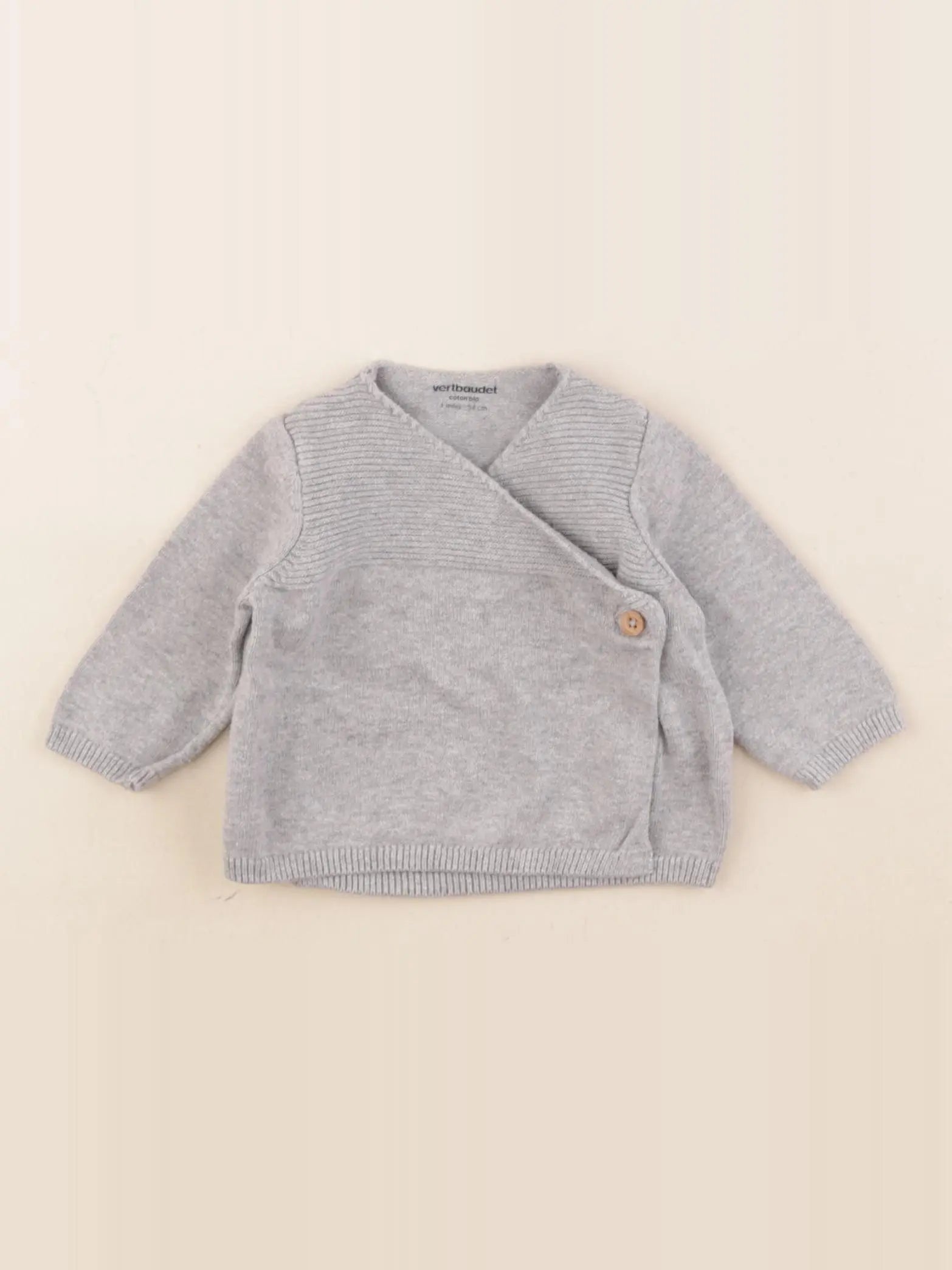 Vertbaudet - gilet gris - 1 mois