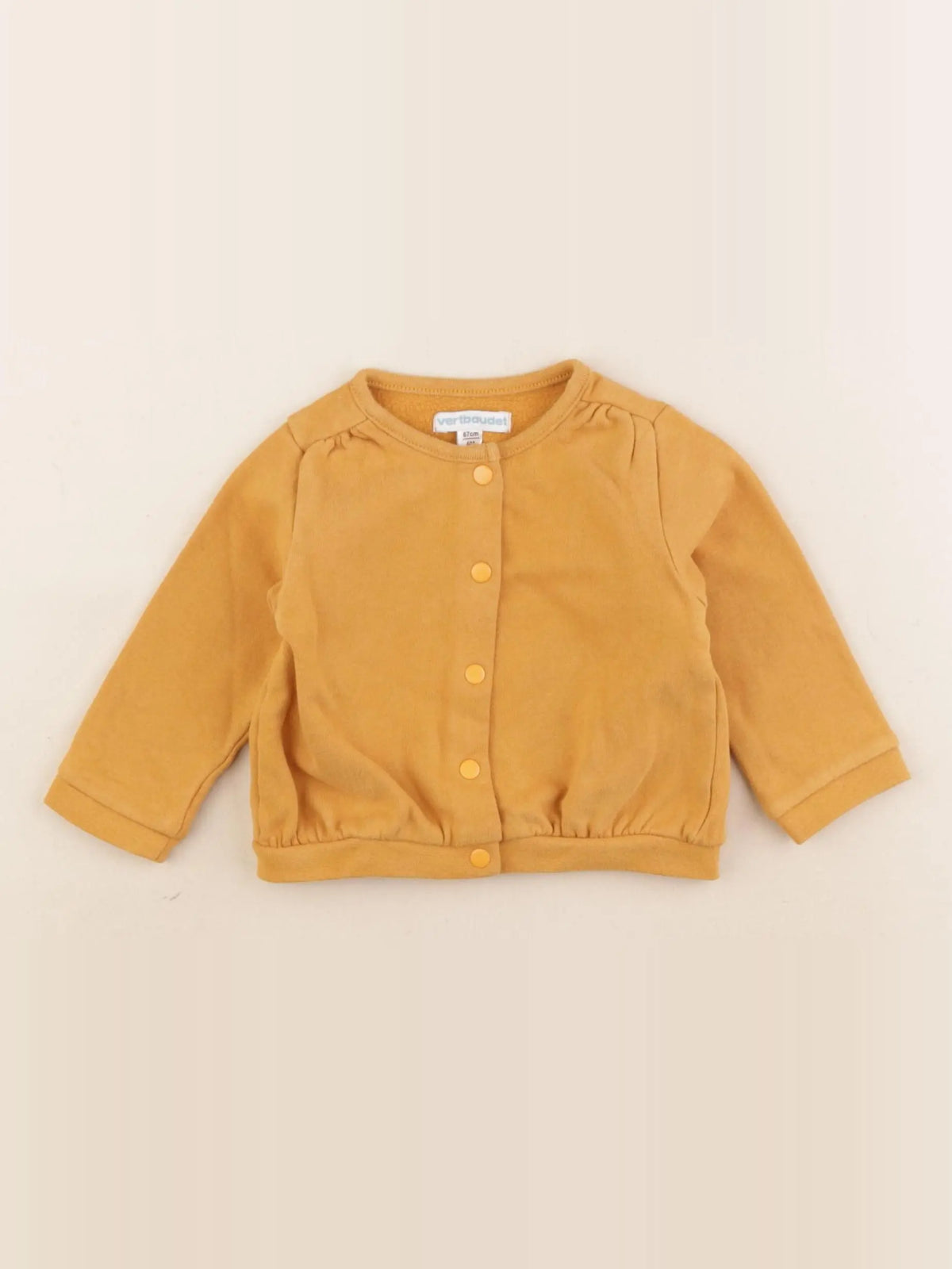 Vertbaudet - sweat jaune - 6 mois