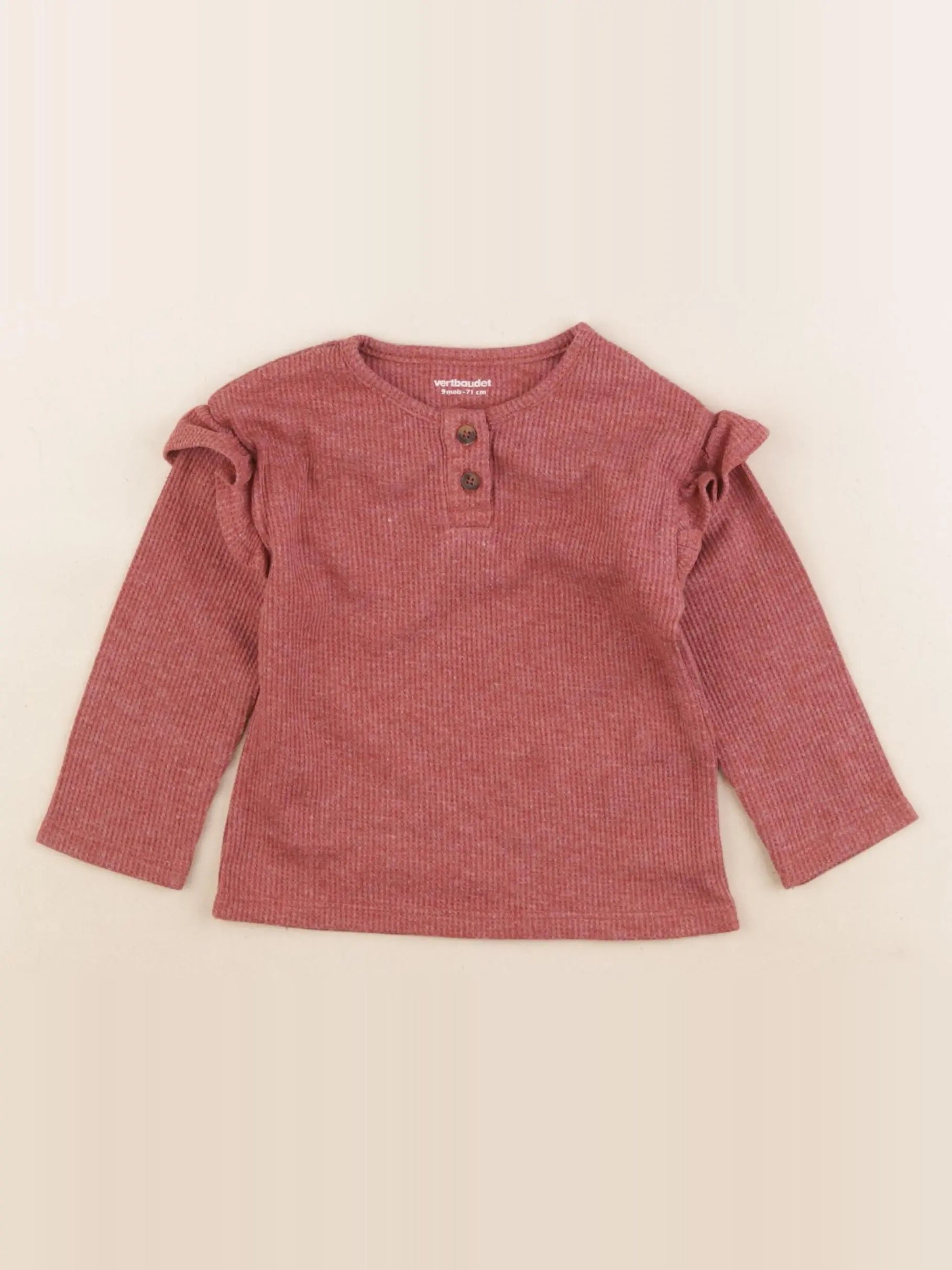 Vertbaudet - tee-shirt rouge - 9 mois