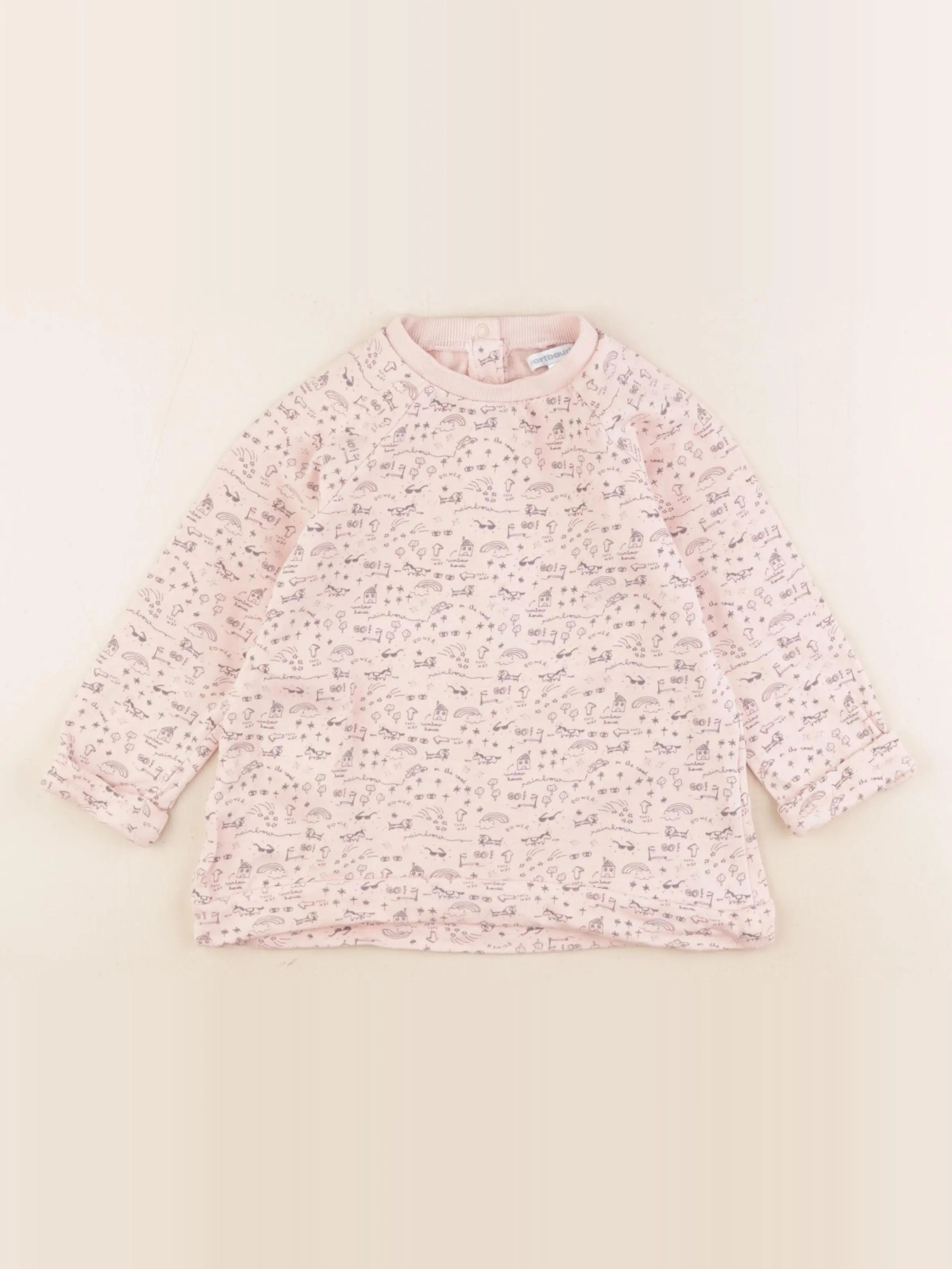 Vertbaudet - sweat rose - 3 ans