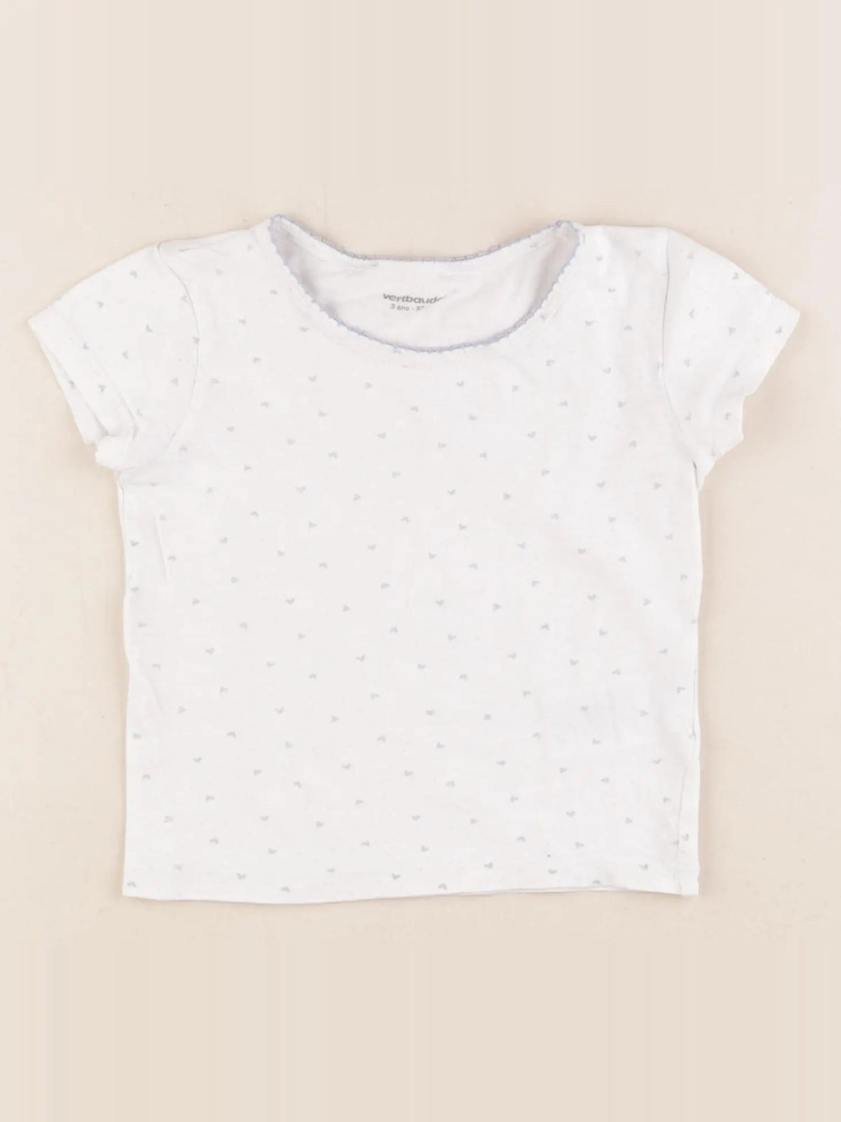 Vertbaudet - maillot de corps blanc, bleu - 3 ans