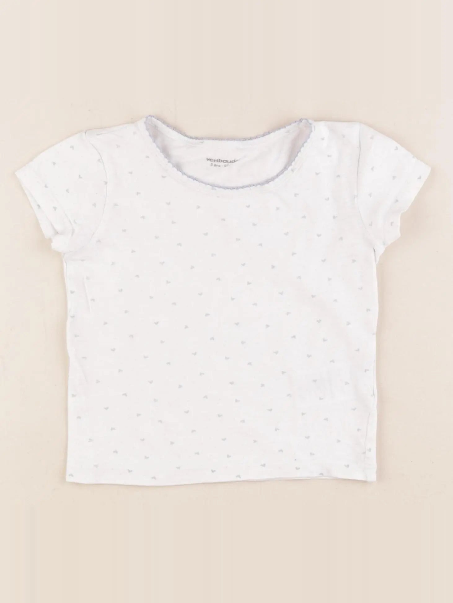 Vertbaudet - maillot de corps blanc, bleu - 3 ans