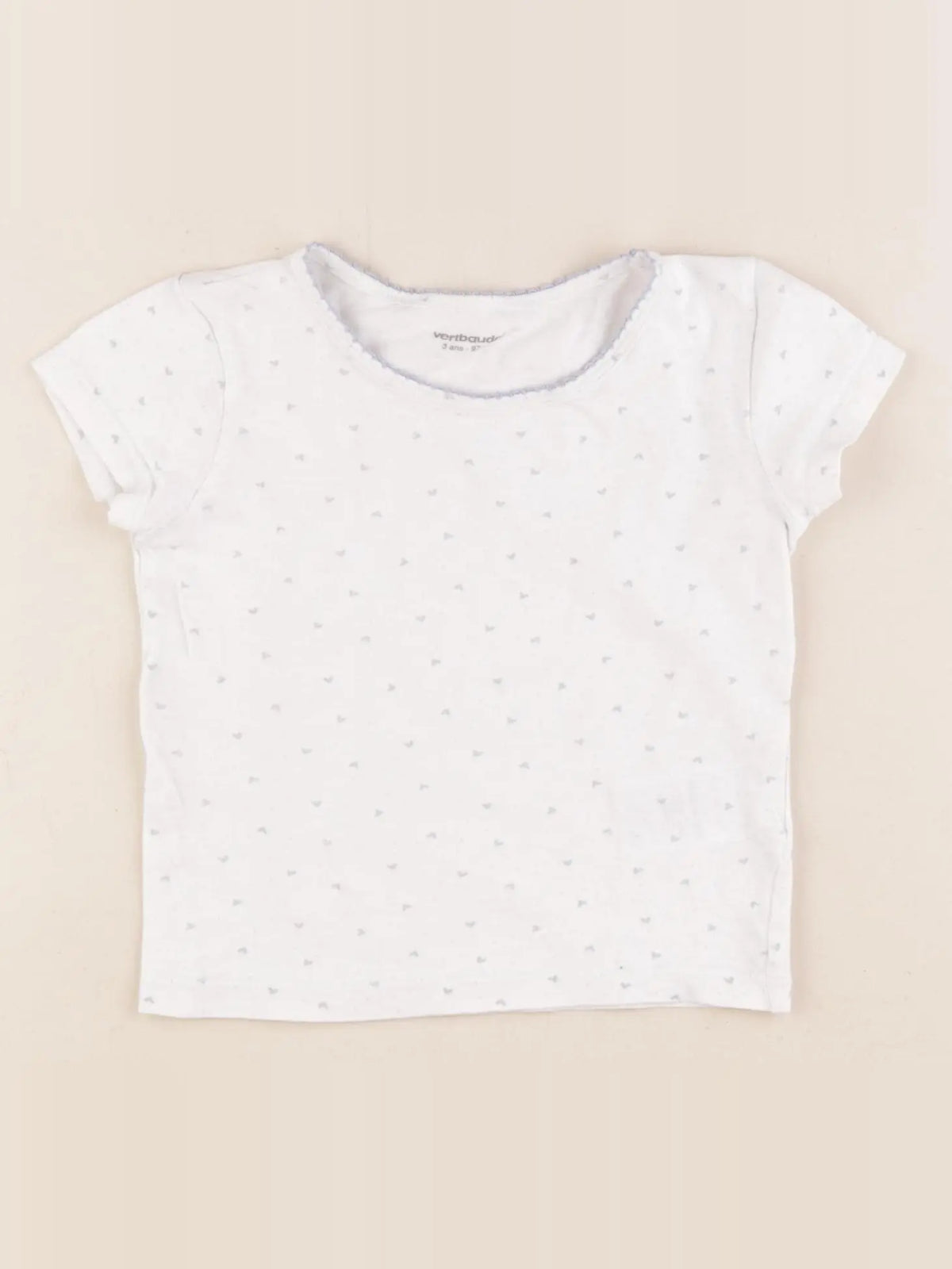 Vertbaudet - maillot de corps blanc, bleu - 3 ans