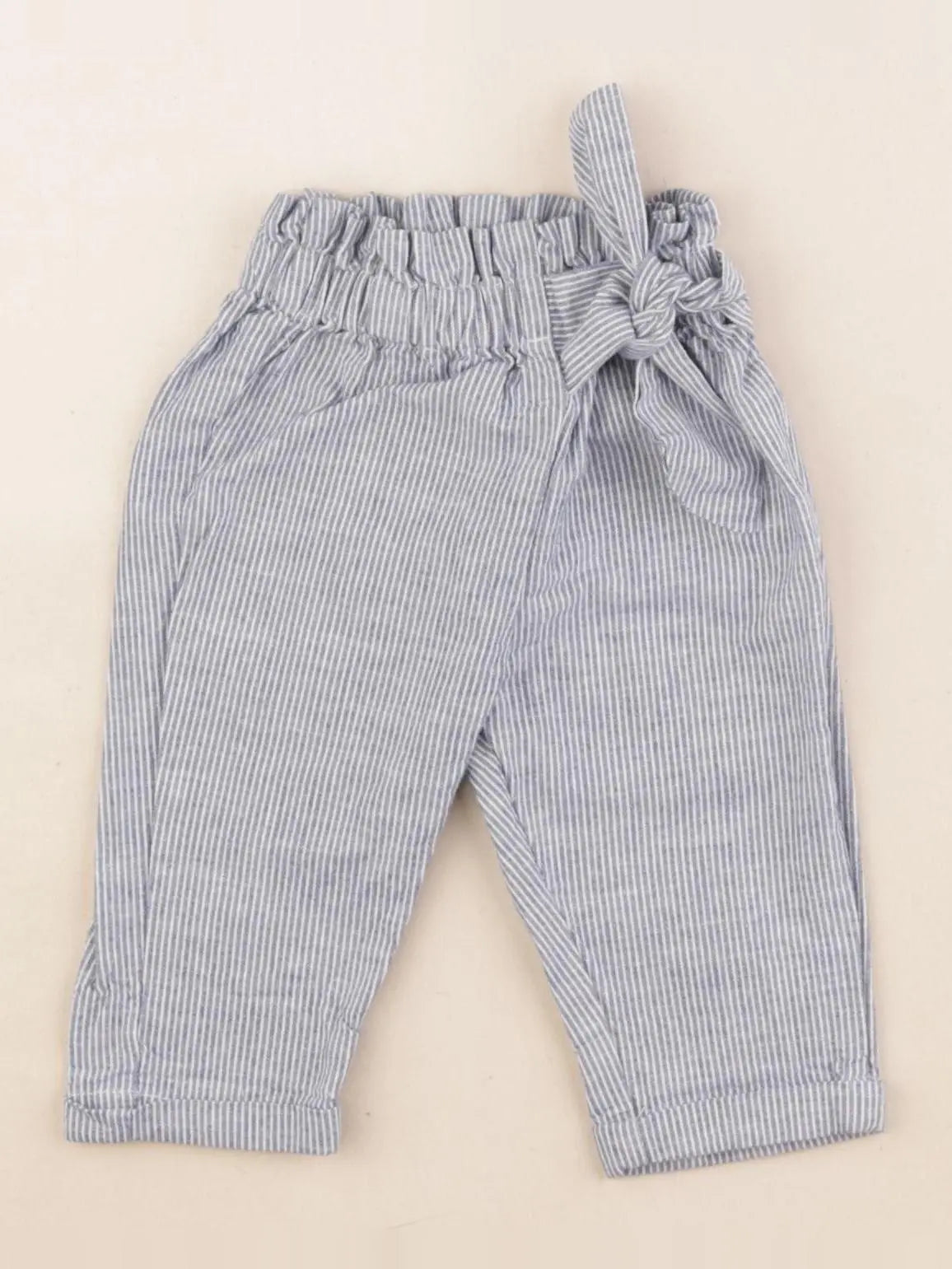 Vertbaudet - pantalon blanc, bleu - 3 mois