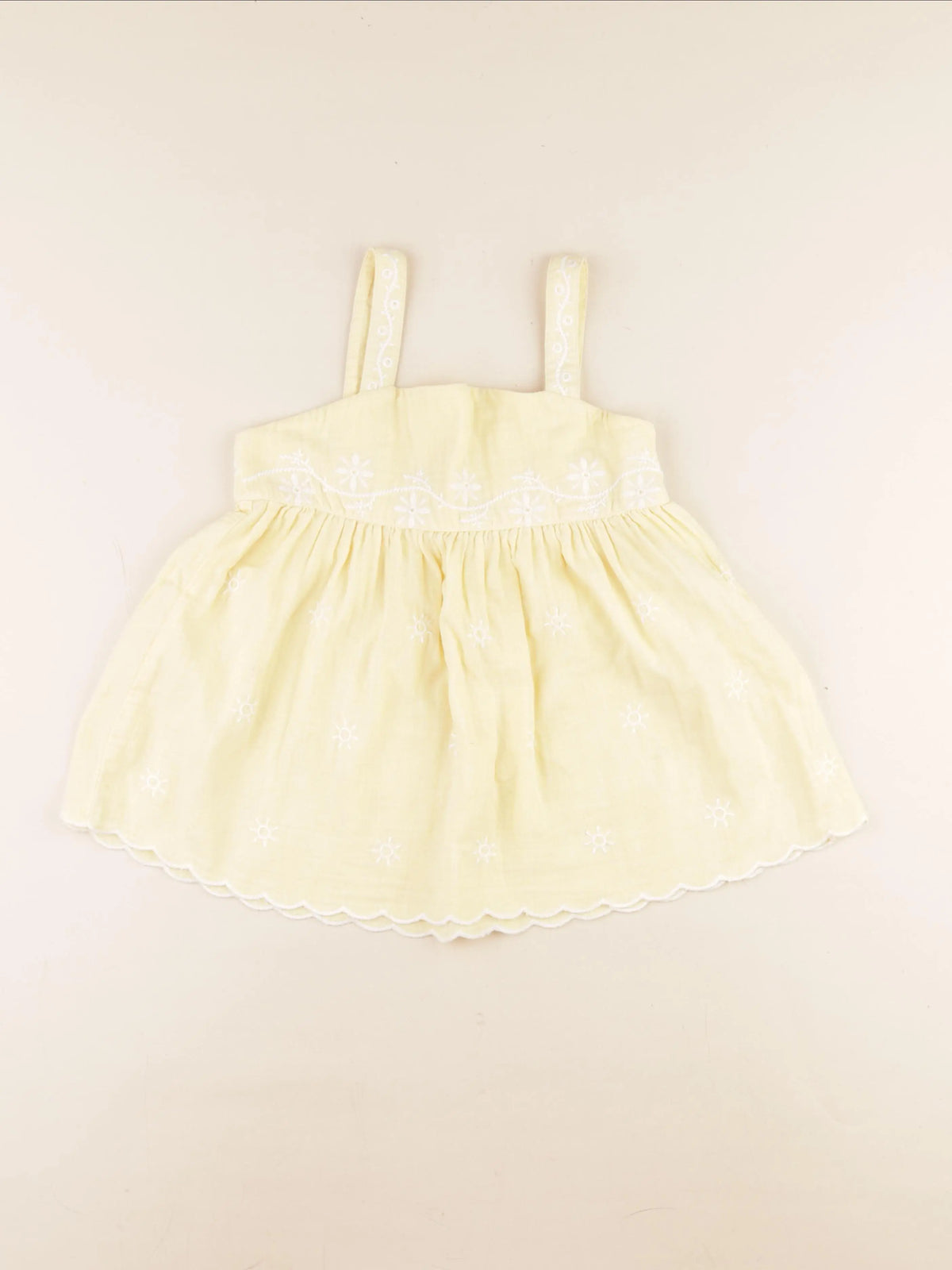 Vertbaudet - blouse jaune, blanc - 9/10 ans