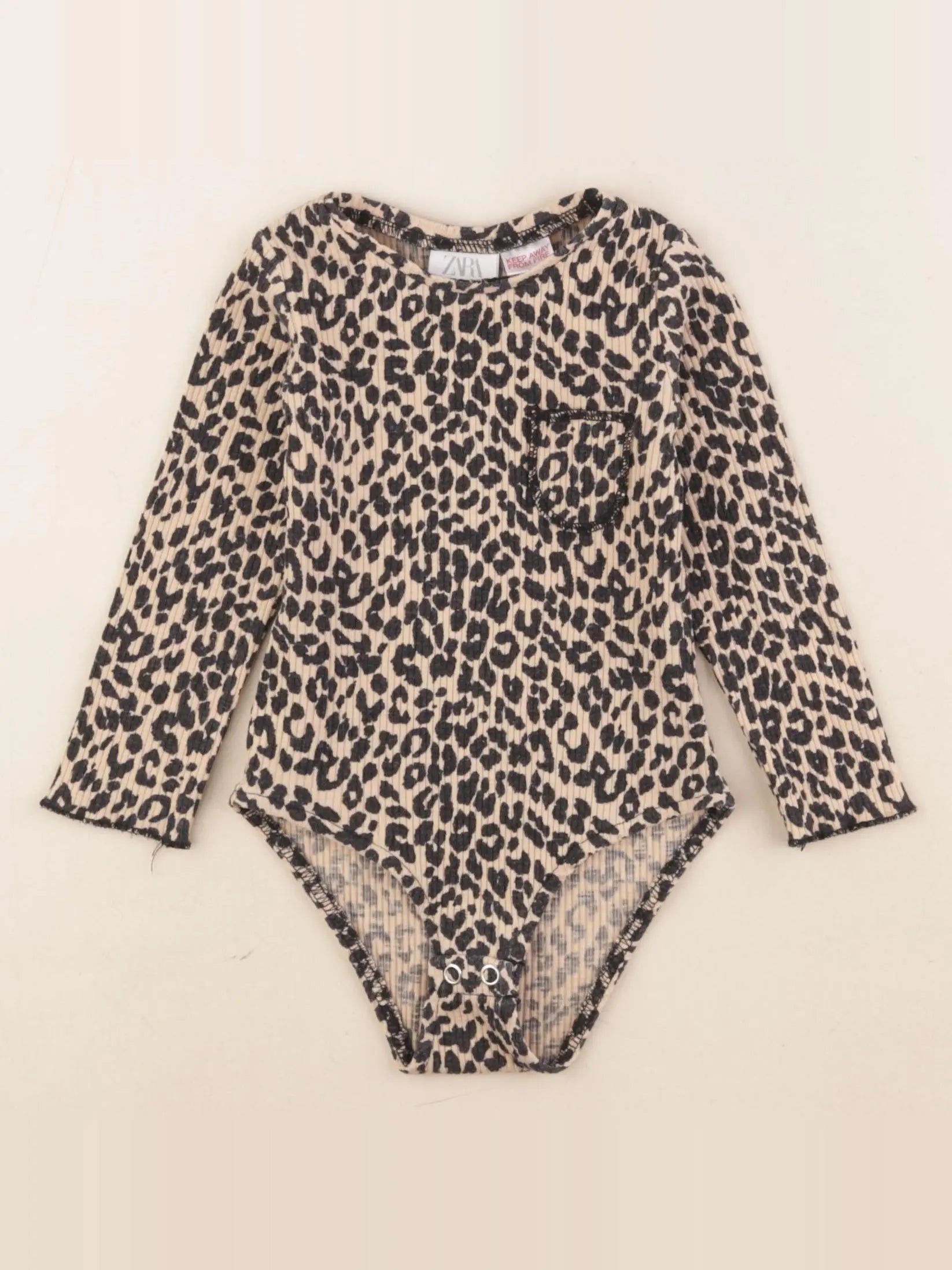 Zara - body beige, noir - 9/12 mois