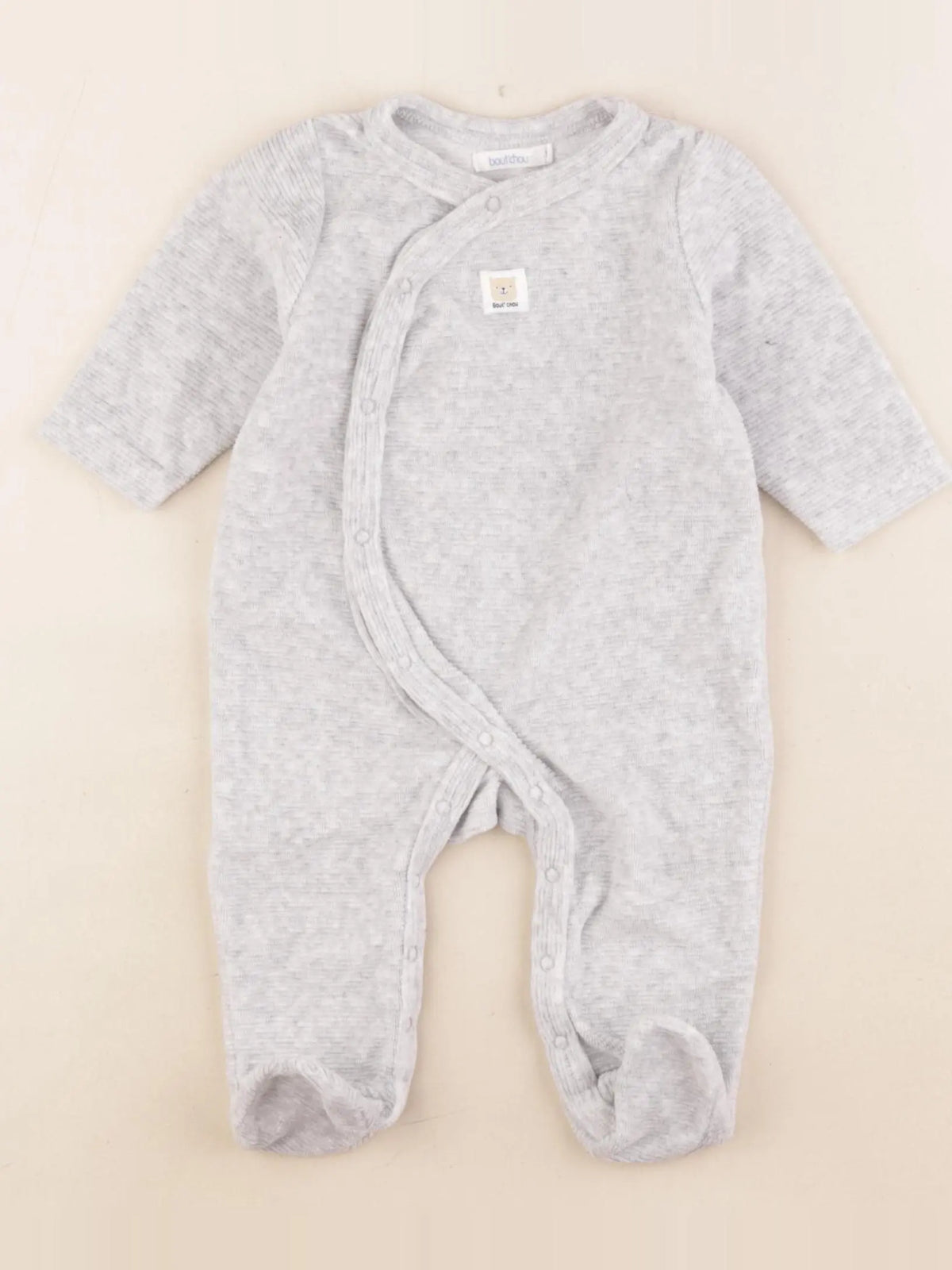 Boutchou - pyjama velours gris - 3 mois
