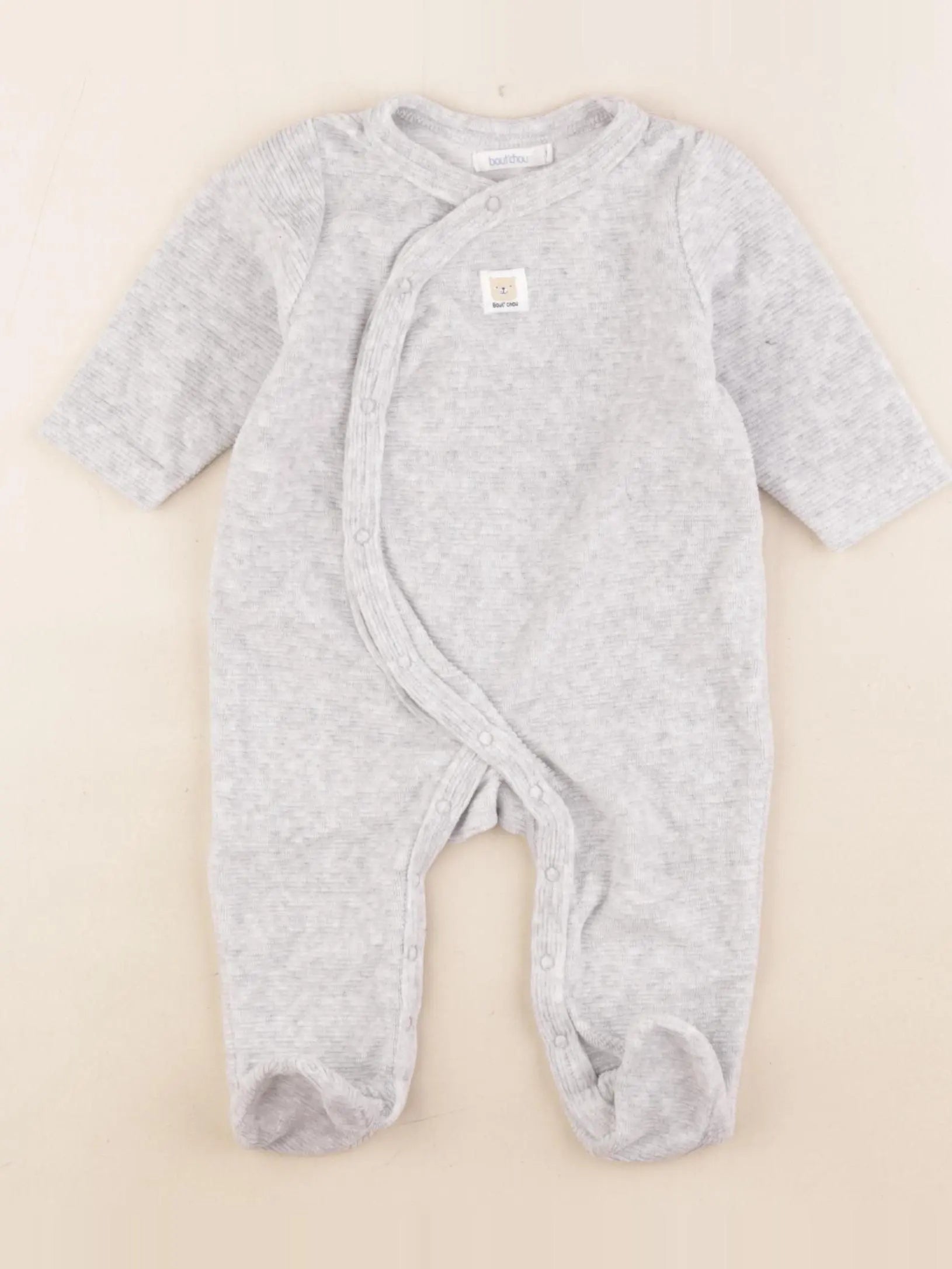 Boutchou - pyjama velours gris - 3 mois