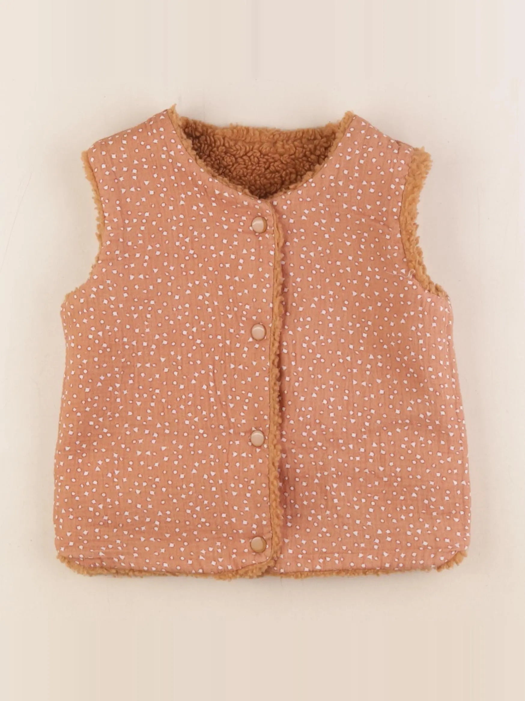 La Redoute - gilet réversible marron - 4 ans