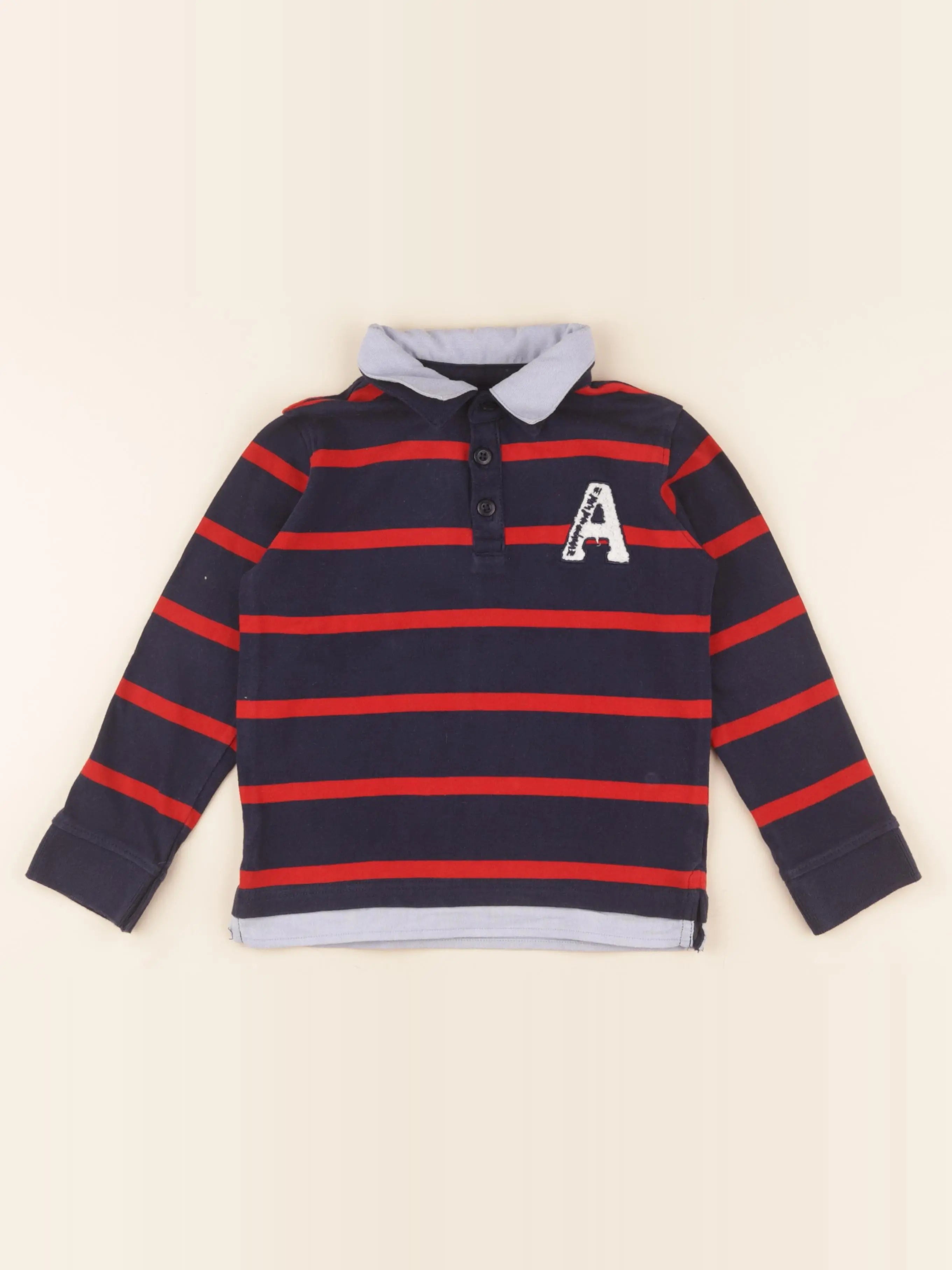 Vertbaudet - polo bleu - 6 ans