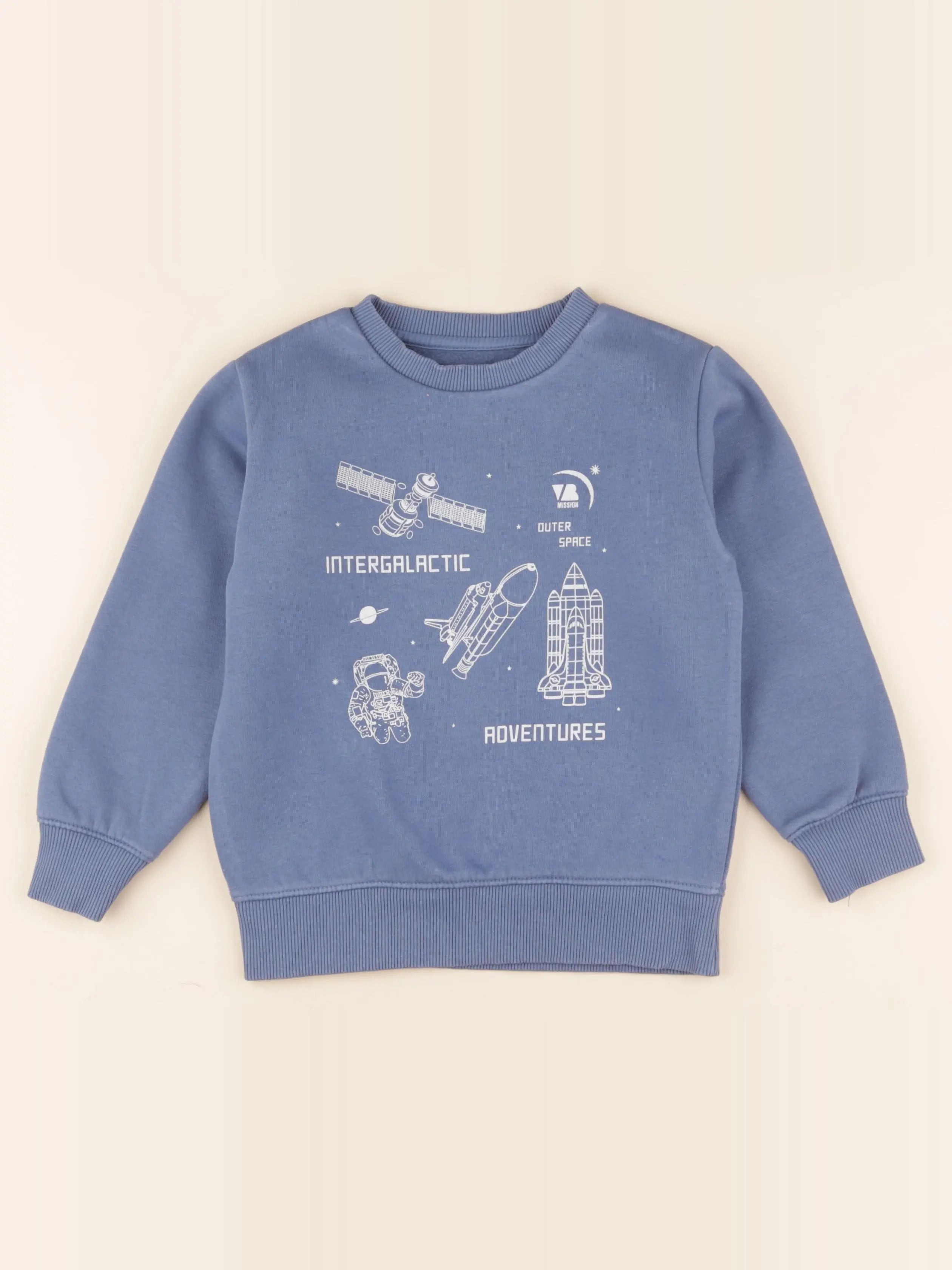 Vertbaudet - sweat bleu - 6 ans