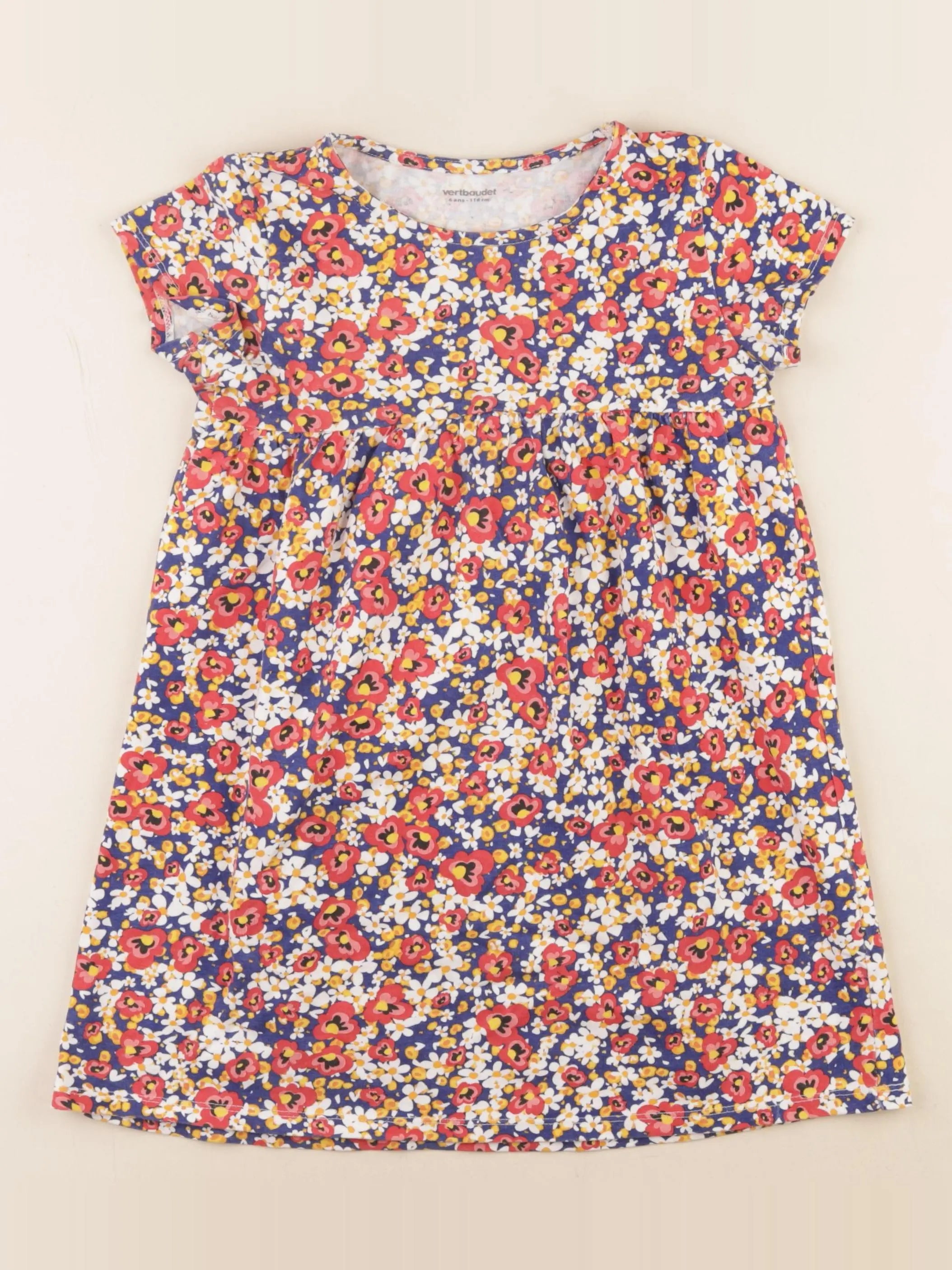 Vertbaudet - robe multicolore - 6 ans