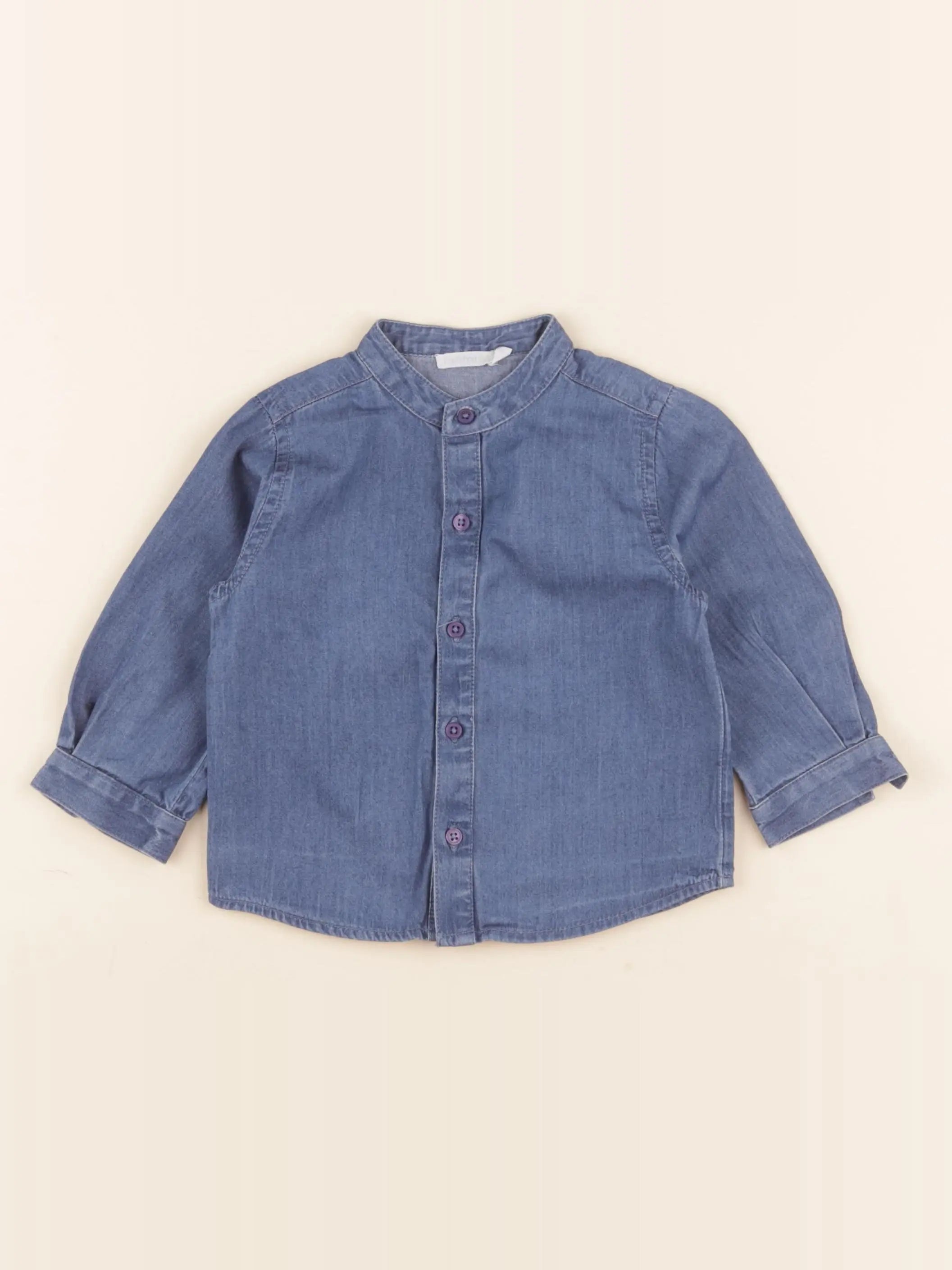 Boutchou - chemise bleu - 9 mois
