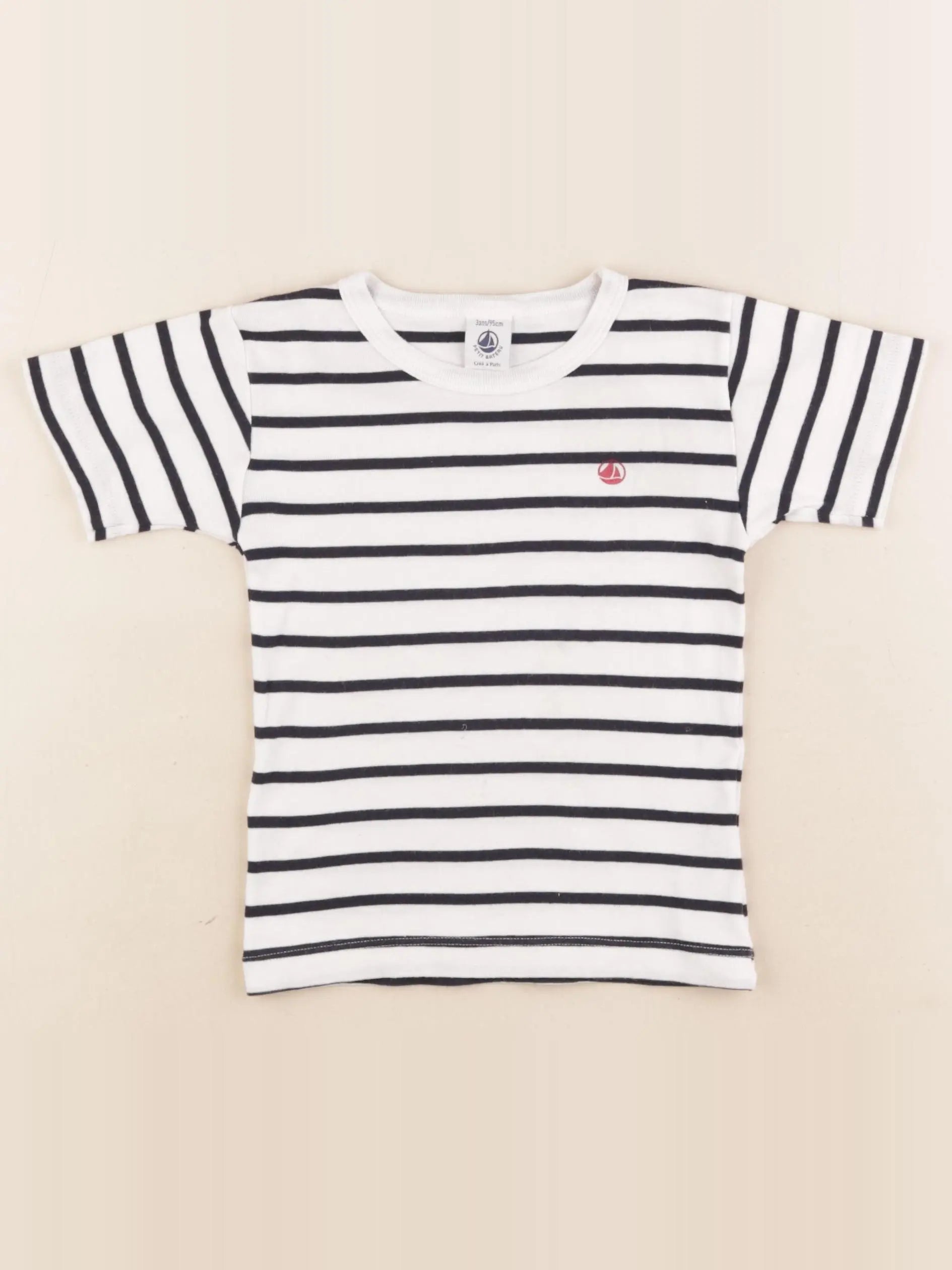 Petit Bateau - maillot de corps bleu, blanc - 3 ans