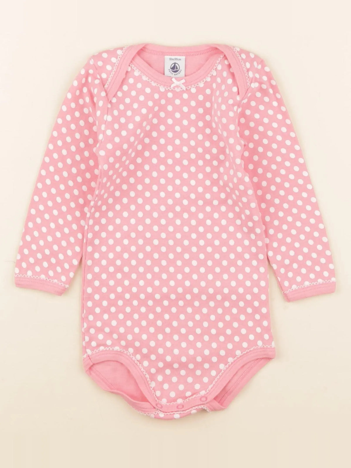 Petit Bateau - body rose, blanc - 18 mois