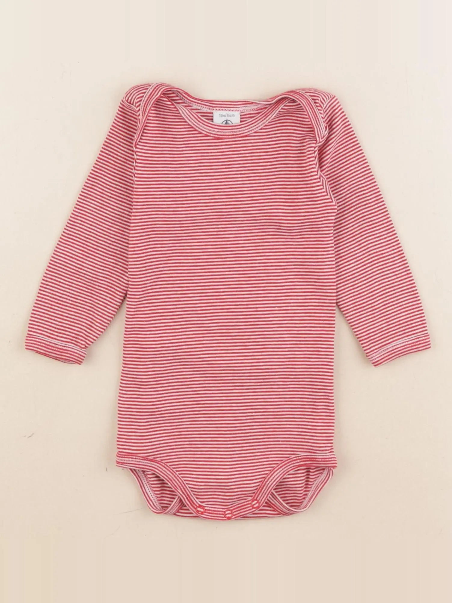 Petit Bateau - body rouge - 12 mois