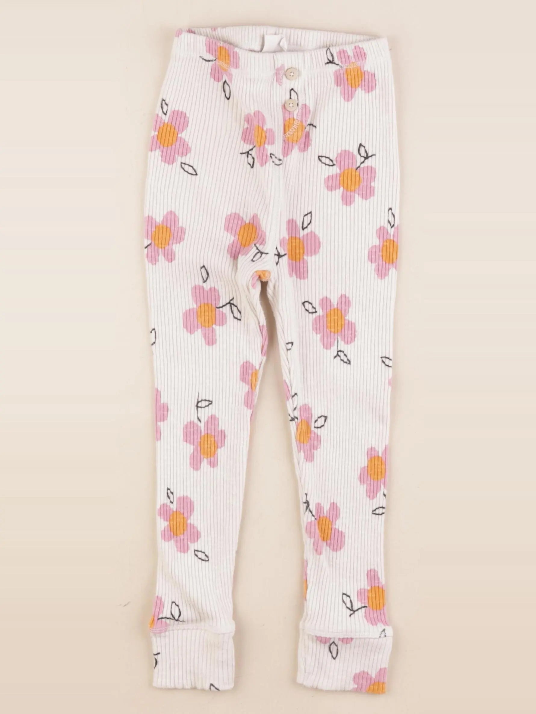 Zara - legging beige, rose - 4/5 ans