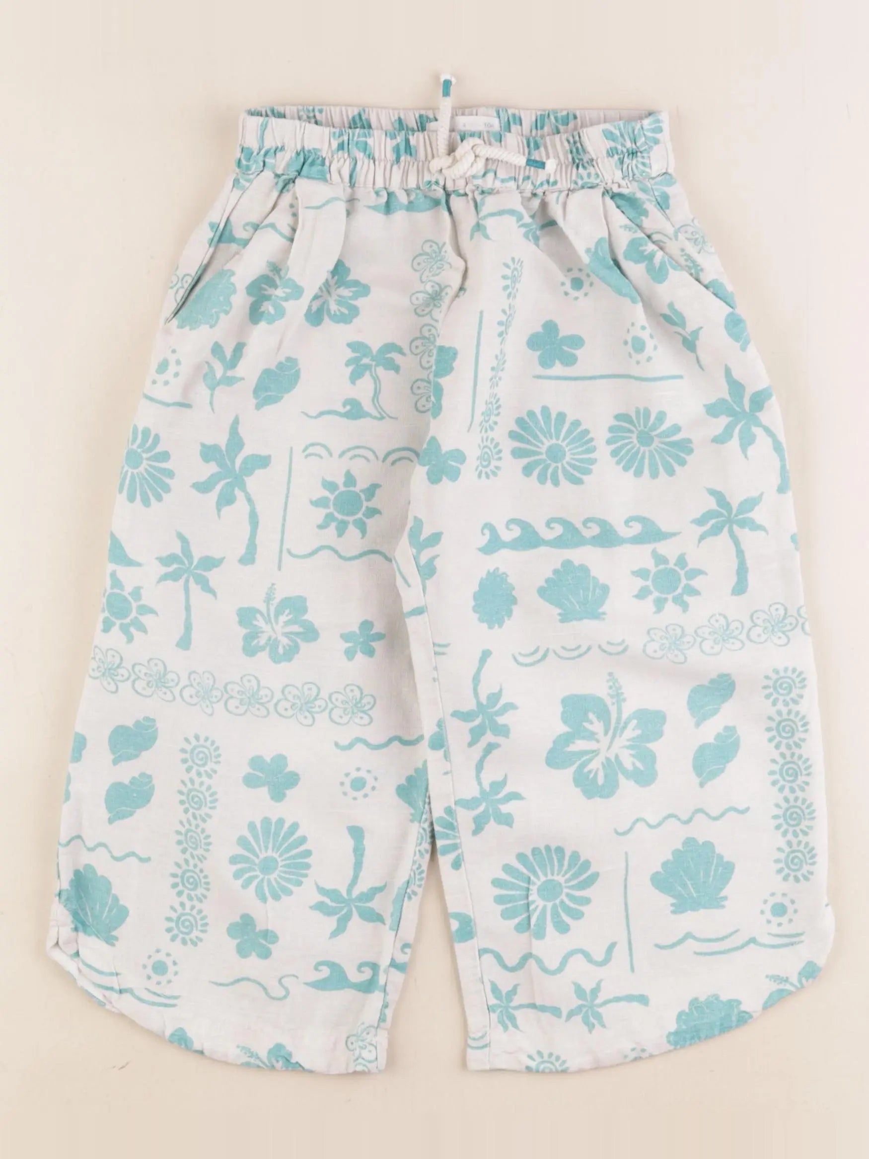 Zara - pantalon blanc, bleu - 4 ans