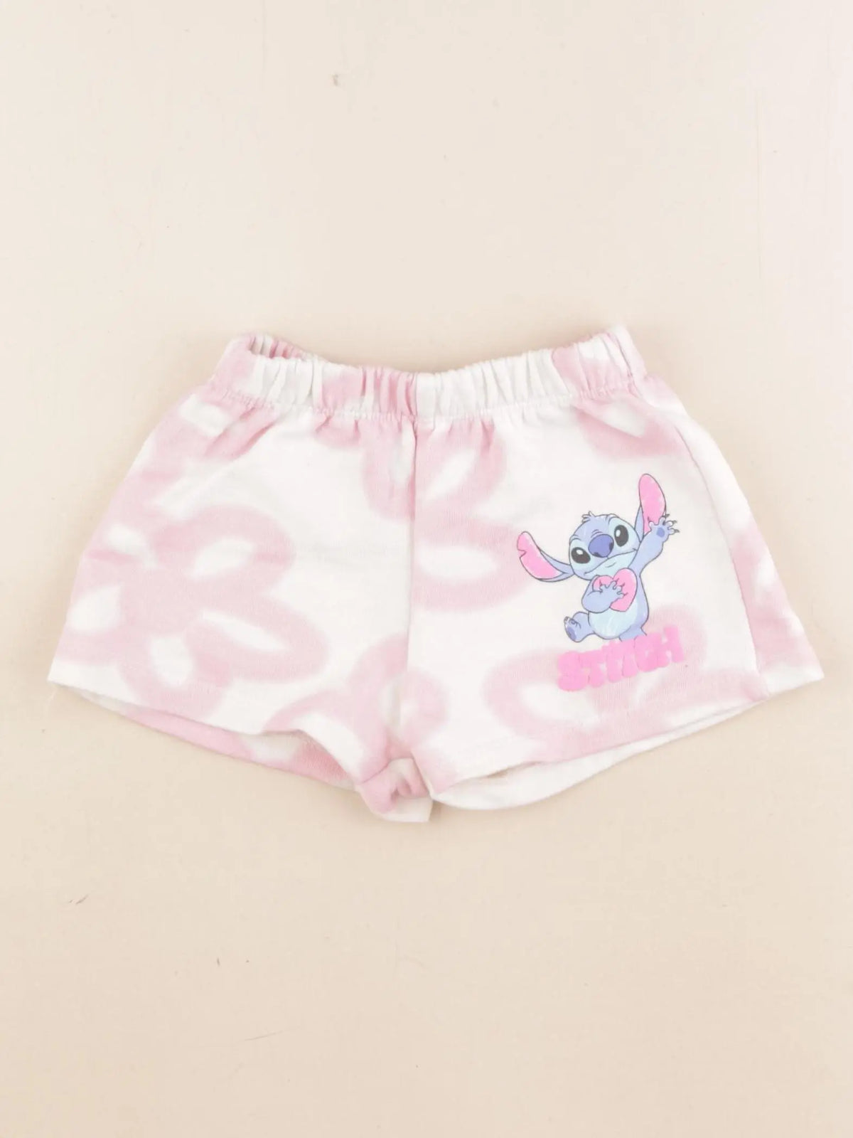 Zara - short blanc, rose - 3 ans