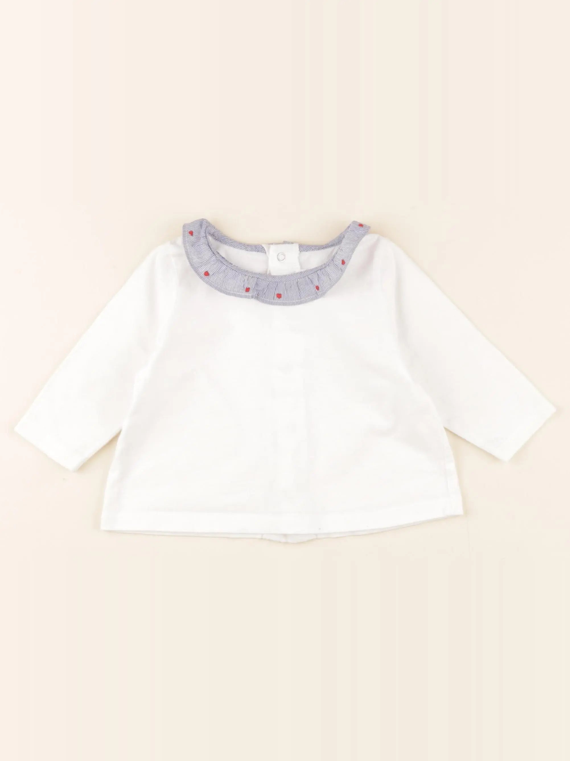 Boutchou - tee-shirt blanc, bleu - 9 mois