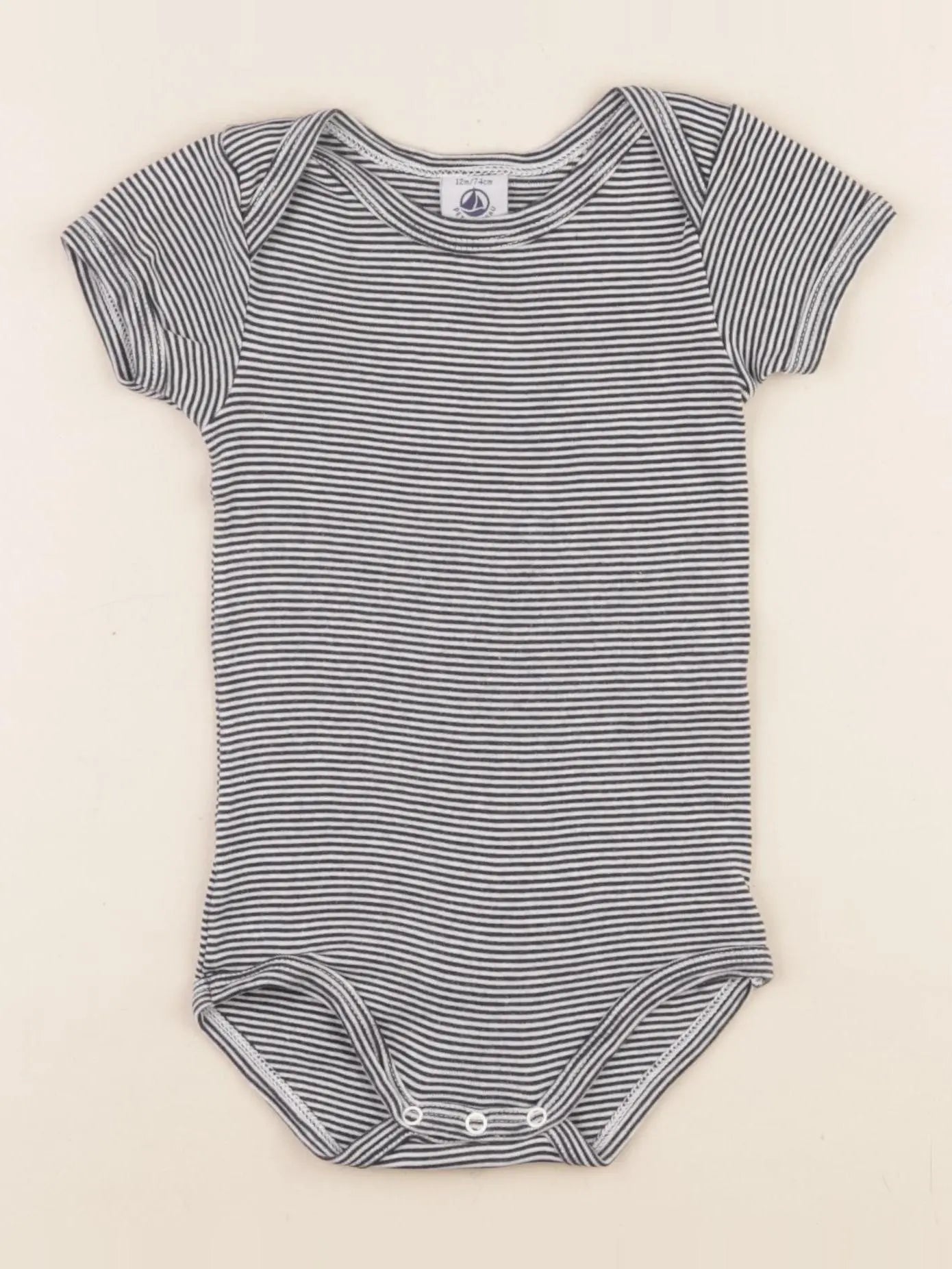 Petit Bateau - body bleu - 12 mois