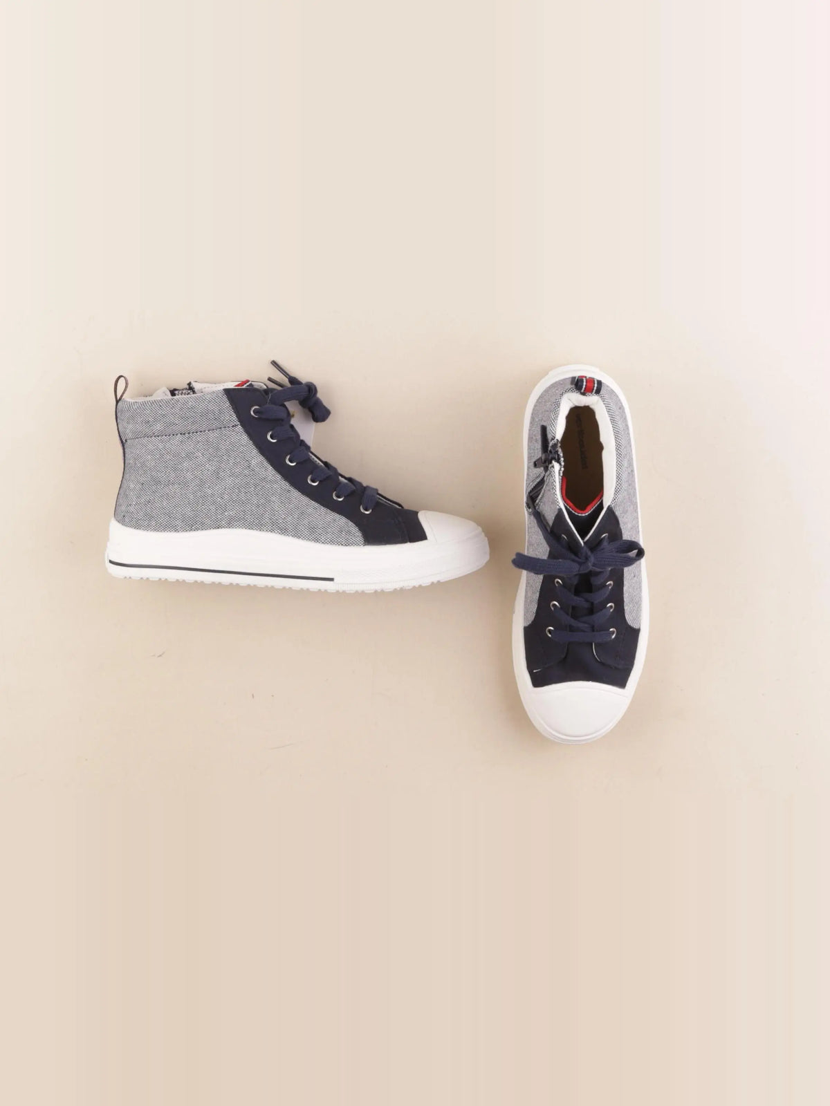 Vertbaudet - tennis à scratch/ lacets bleu - pointure 38