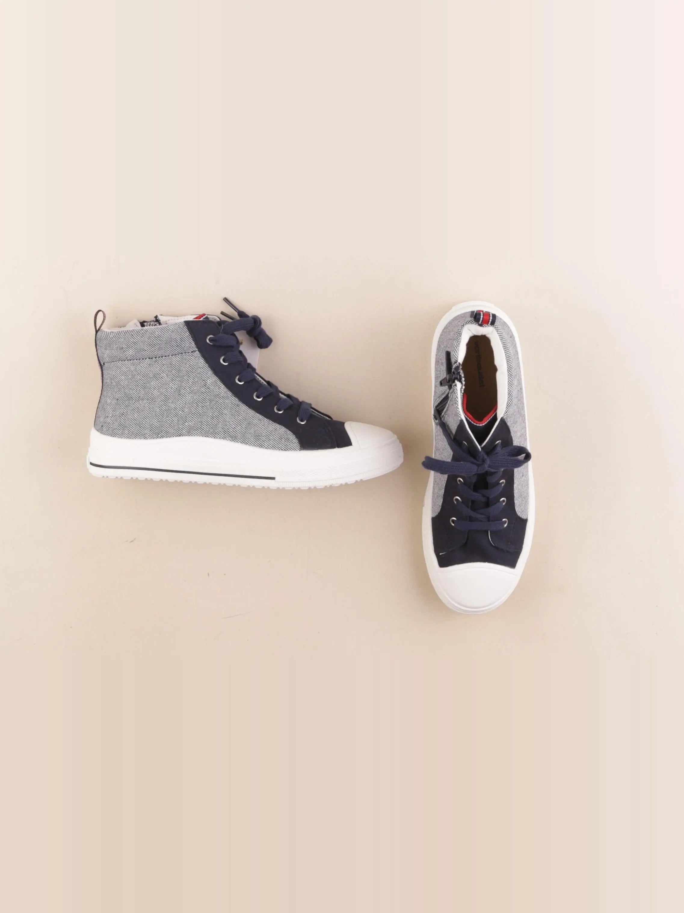 Vertbaudet - tennis à scratch/ lacets bleu - pointure 38
