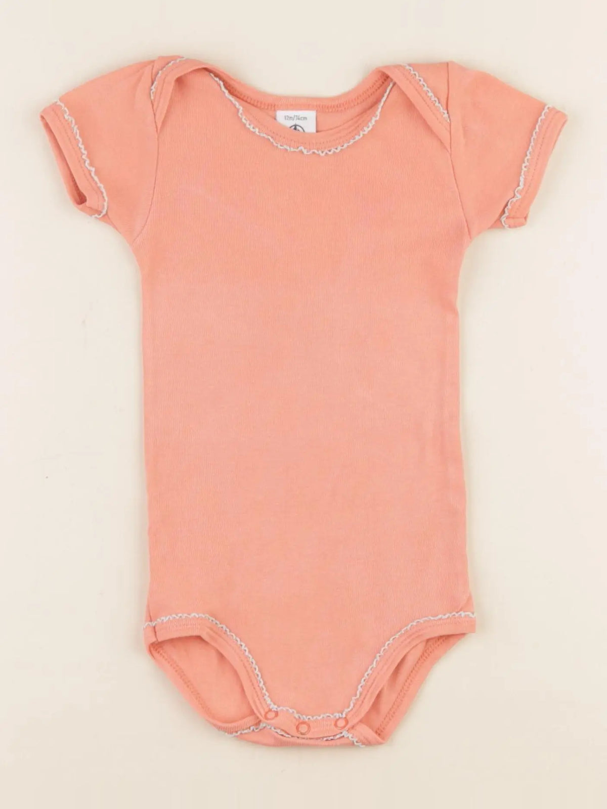 Petit Bateau - body orange - 12 mois