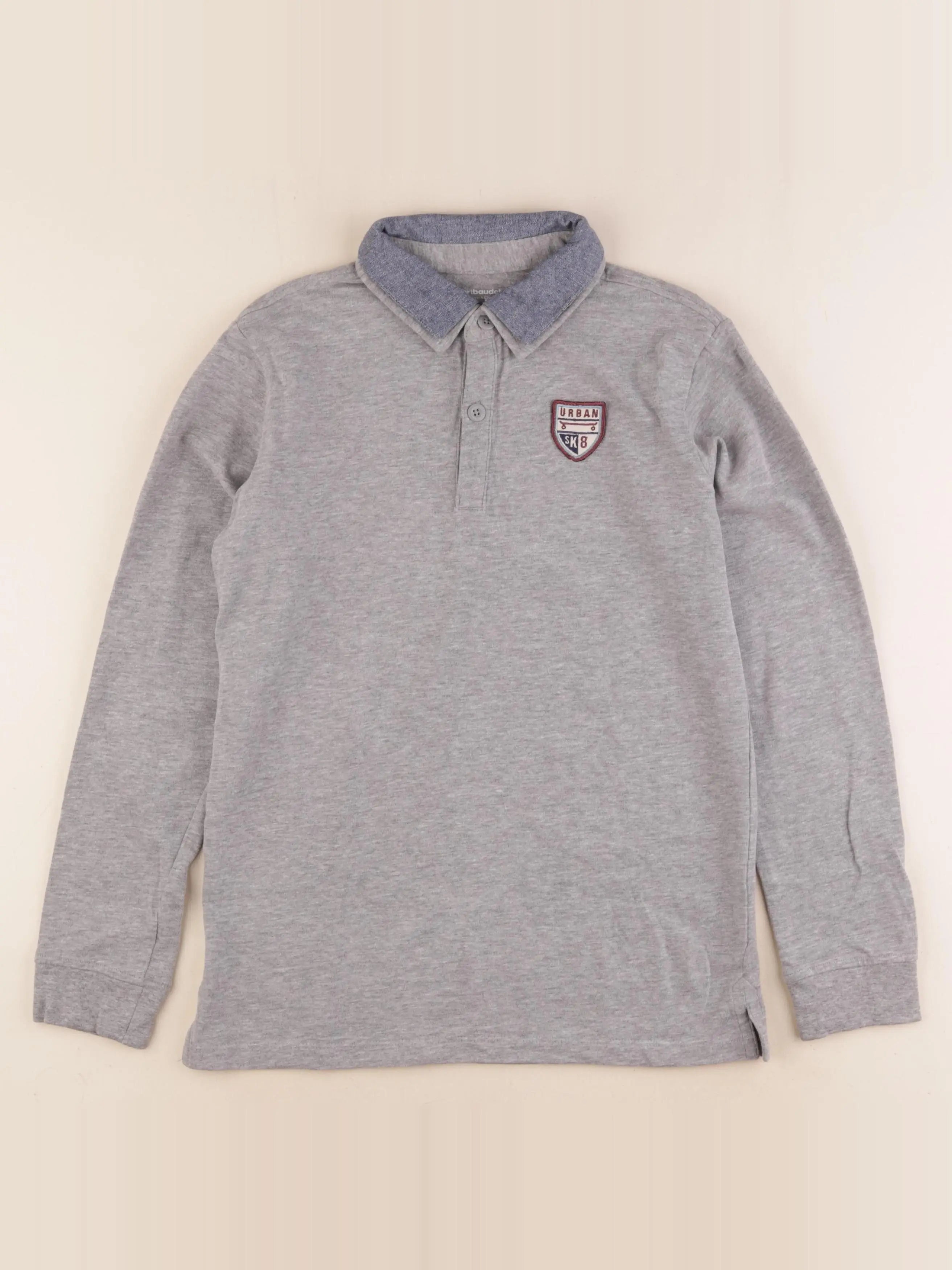 Vertbaudet - polo gris - 12 ans