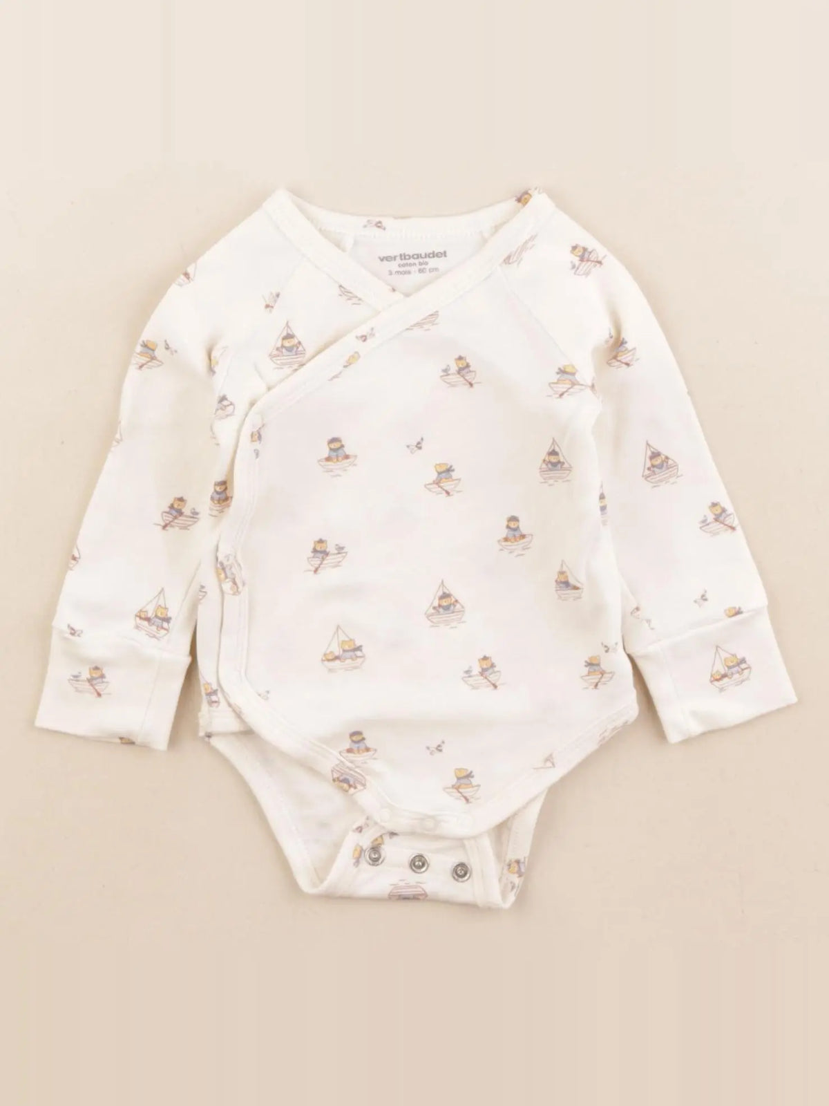 Vertbaudet - body beige - 3 mois
