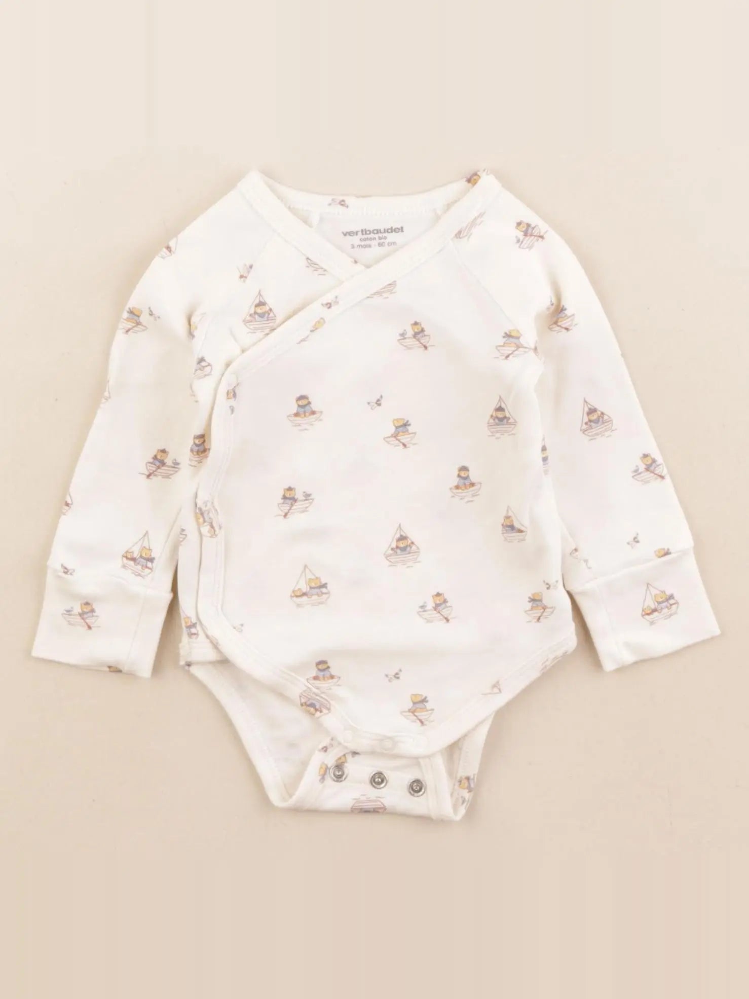 Vertbaudet - body beige - 3 mois