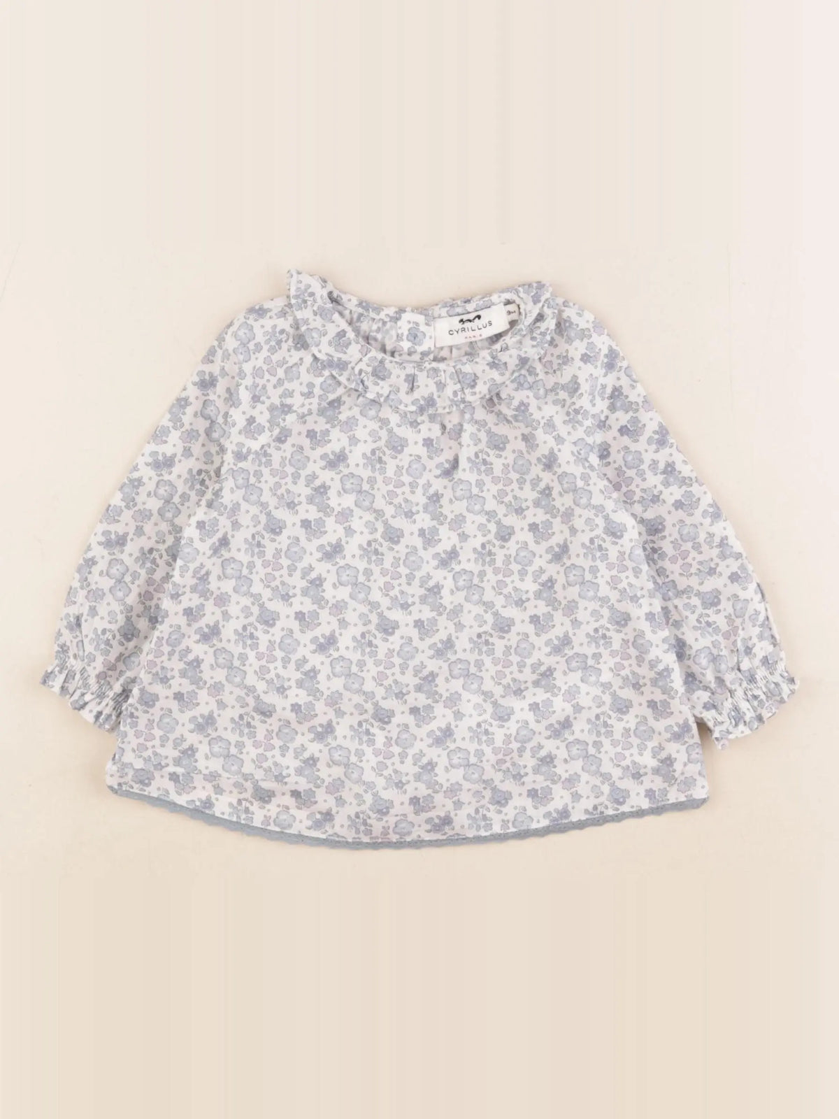 Cyrillus - blouse bleu - 9 mois