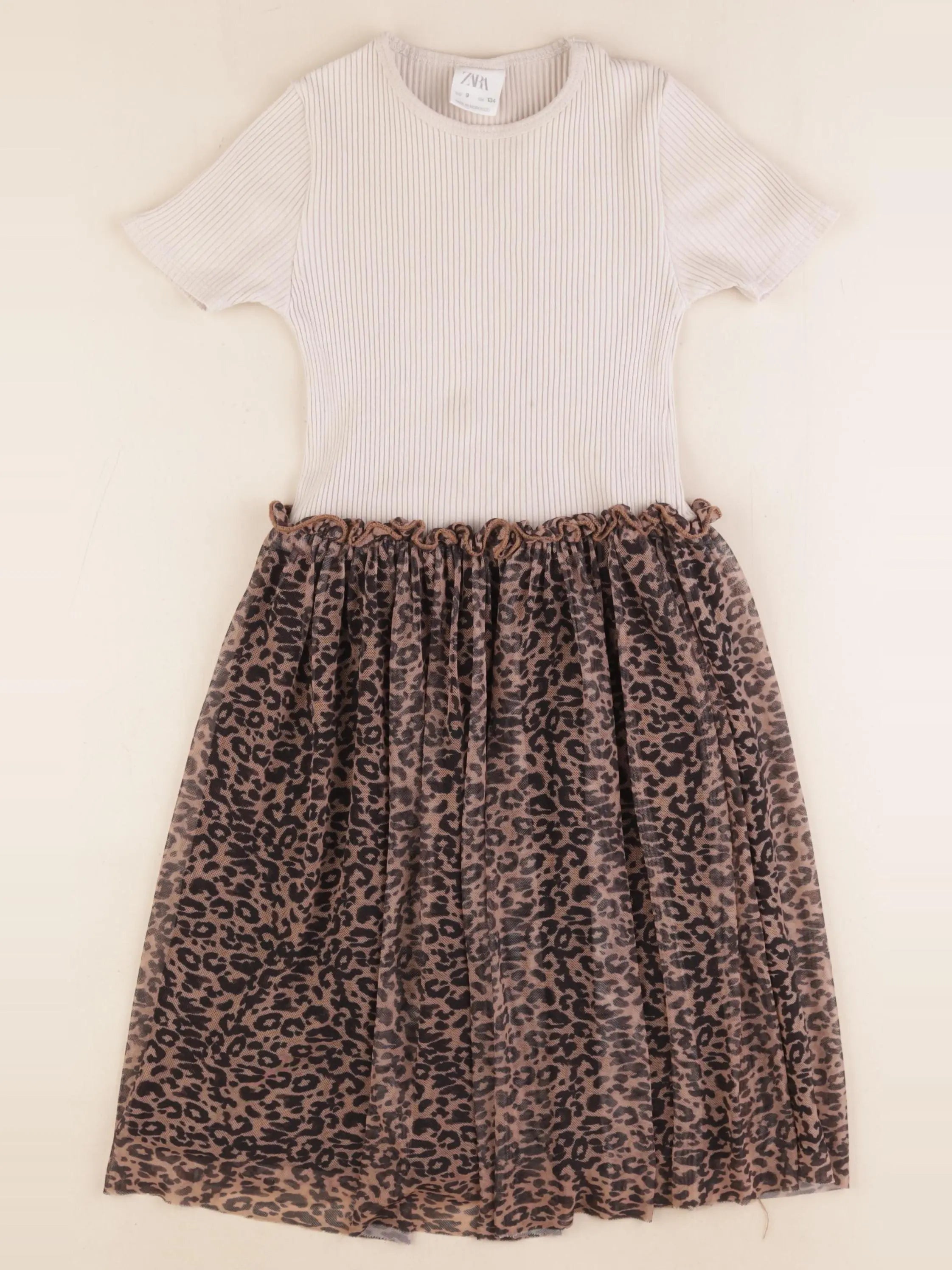 Zara - robe beige, marron - 9 ans