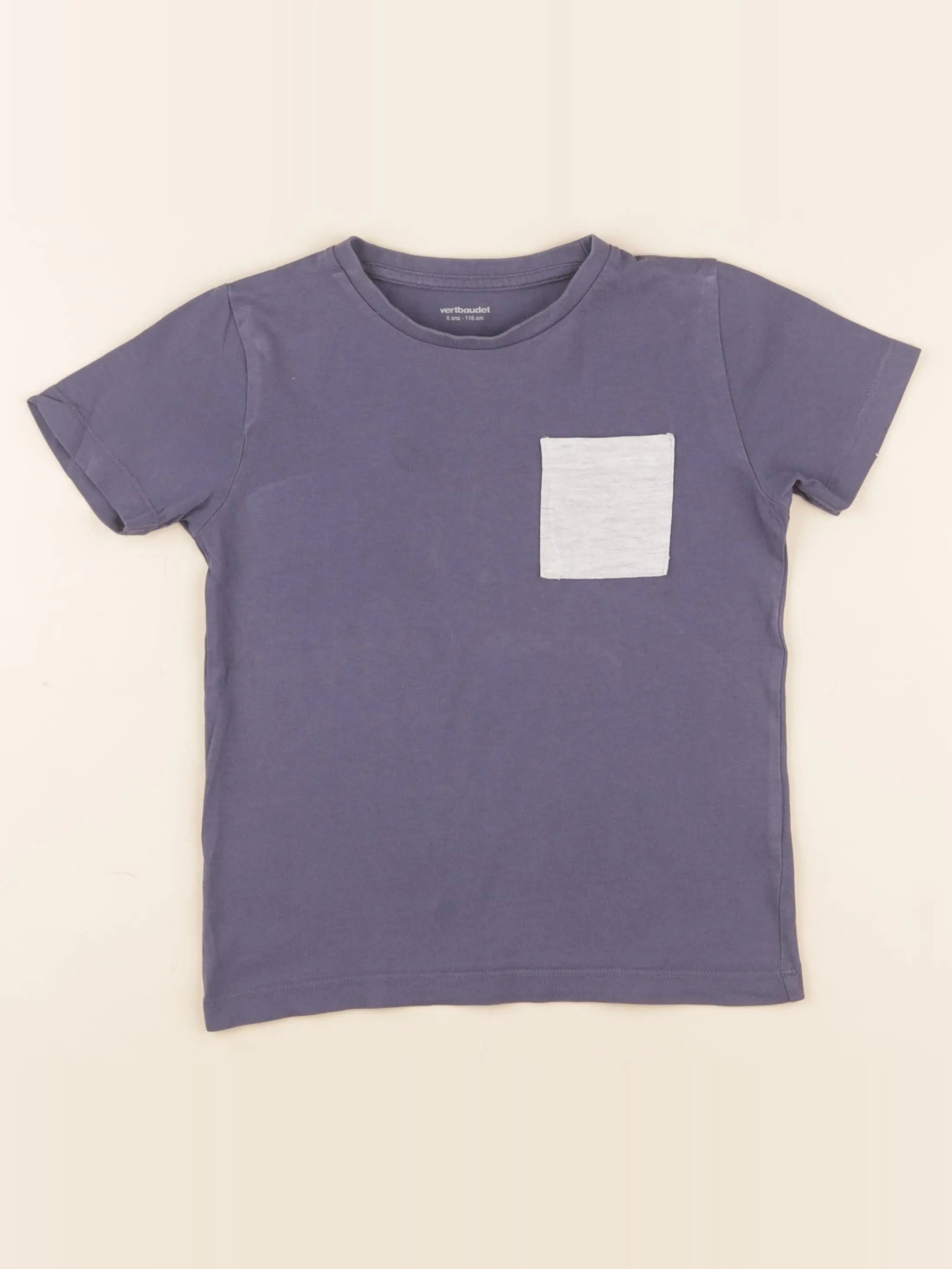 Vertbaudet - tee-shirt bleu - 6 ans