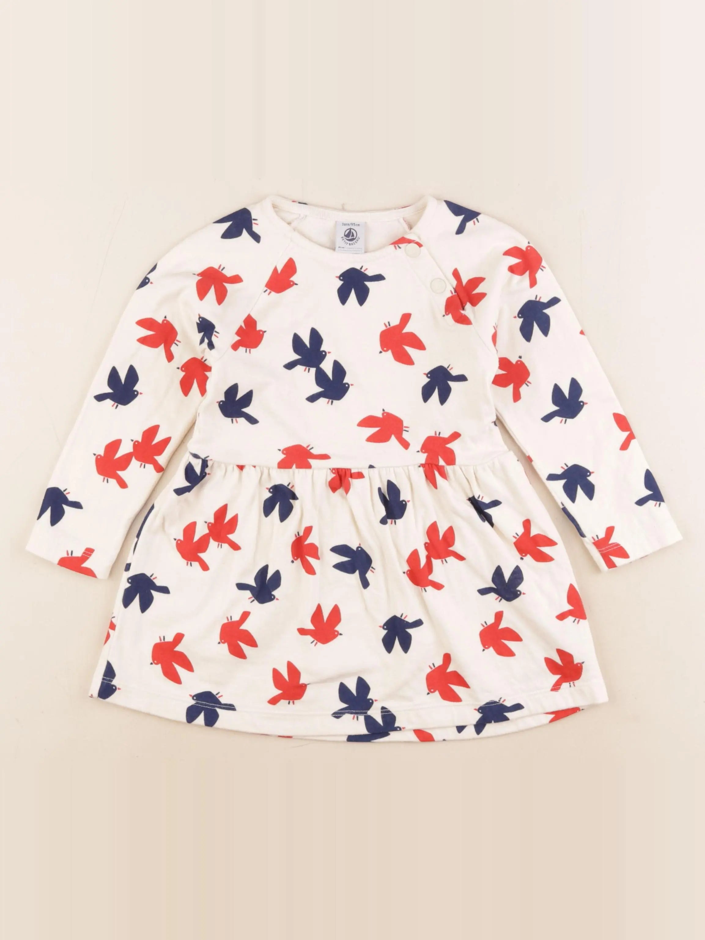 Petit Bateau - robe beige, multicolore - 3 ans