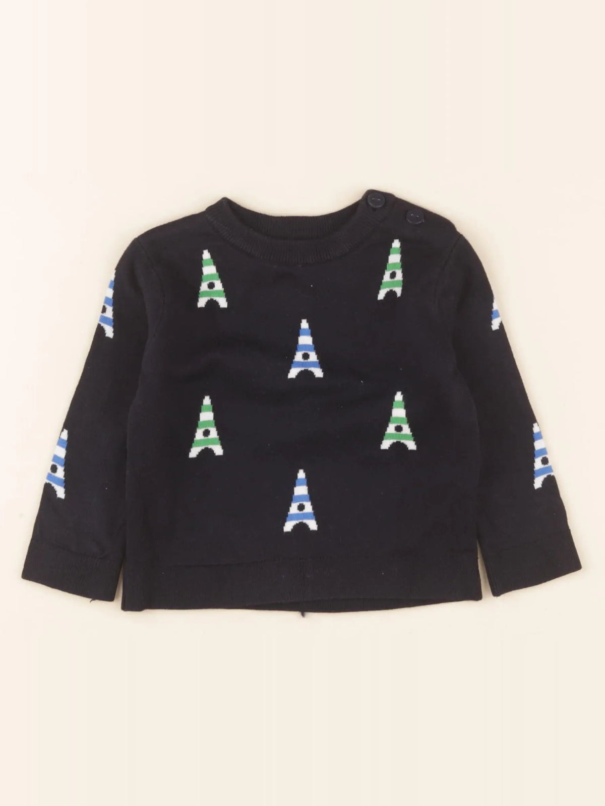 Jacadi - pull bleu - 12 mois