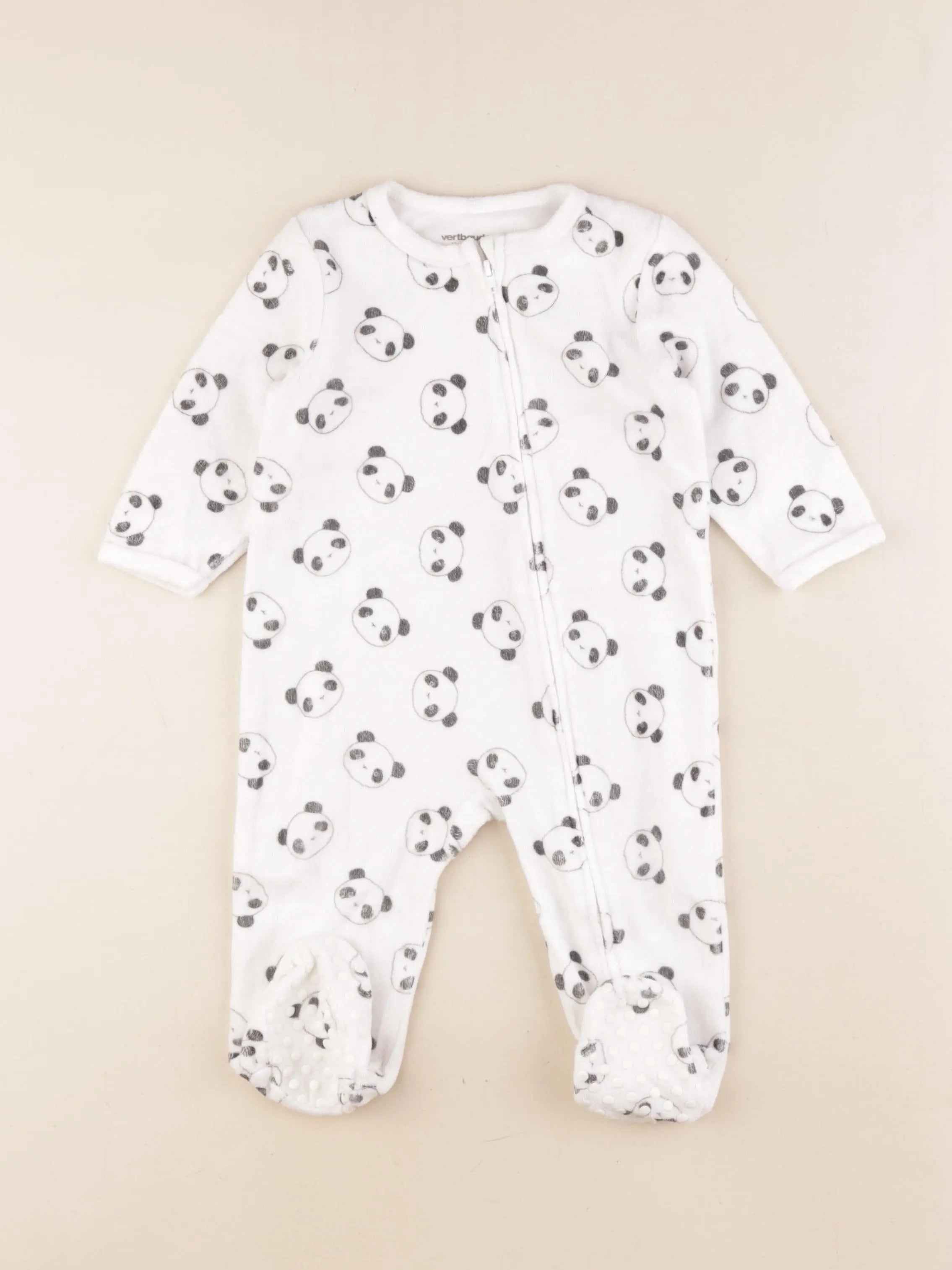 Vertbaudet - pyjama velours blanc - 12 mois