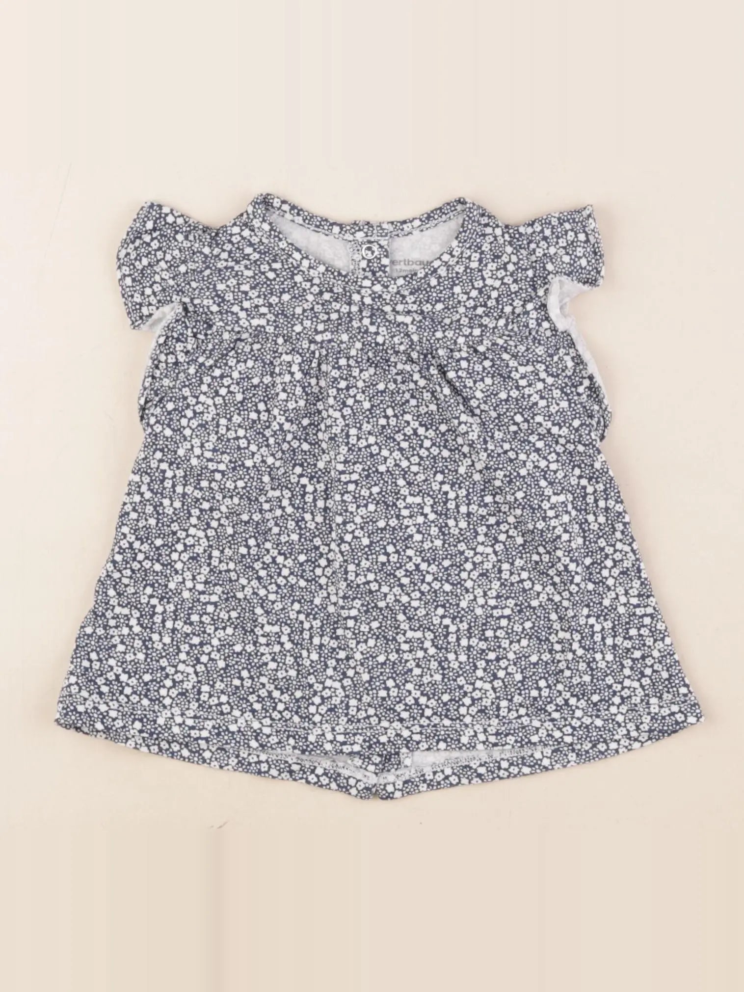 Vertbaudet - tee-shirt bleu - 12 mois