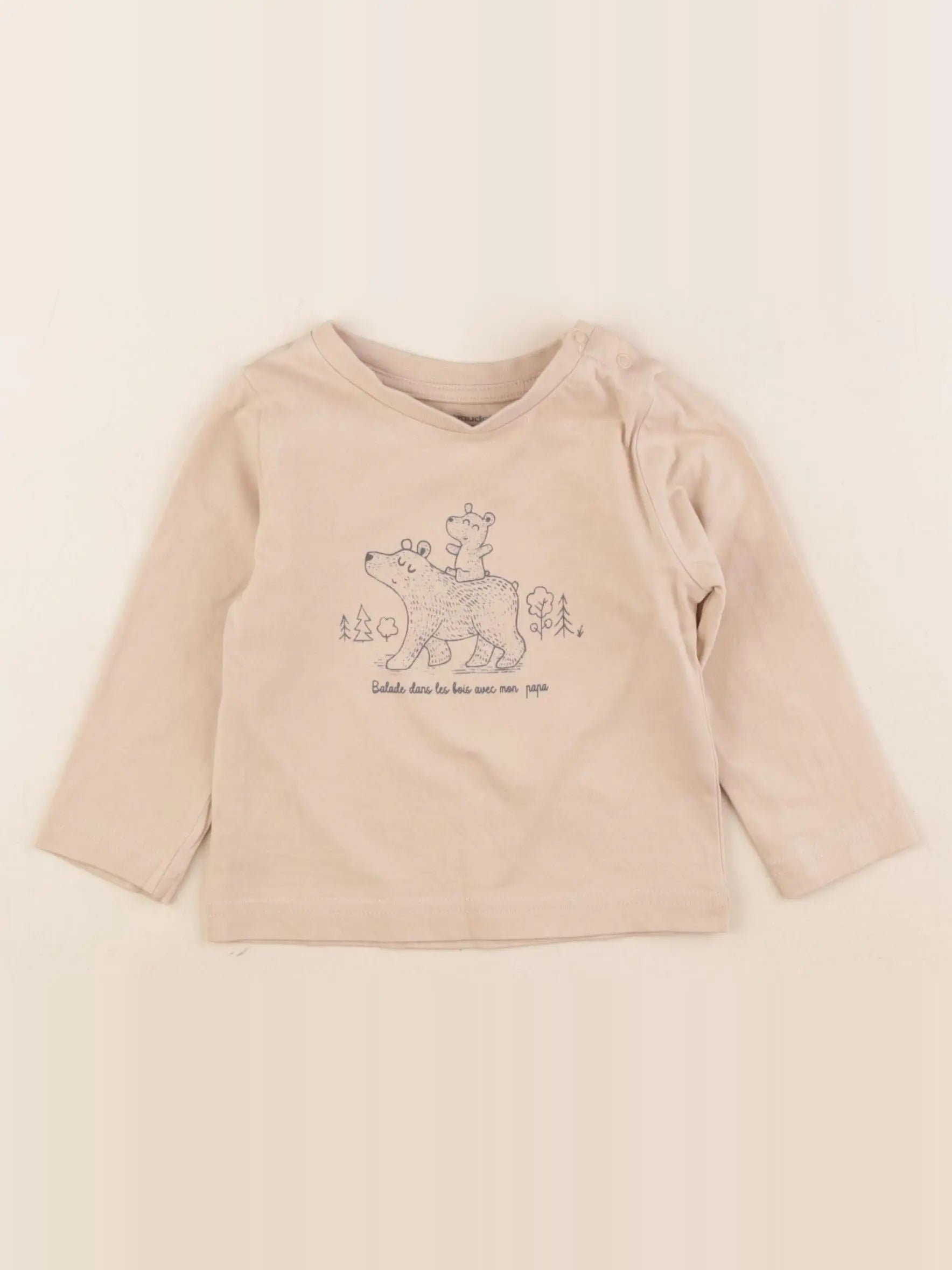 Vertbaudet - tee-shirt beige - 9 mois