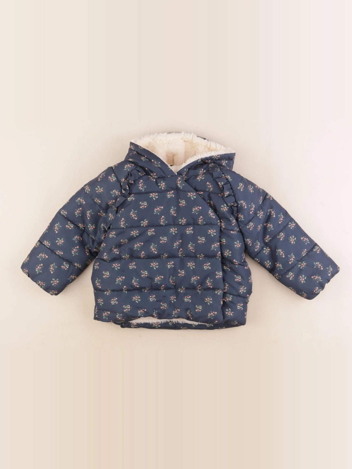 Vertbaudet - doudoune bleu, rose - 2 ans