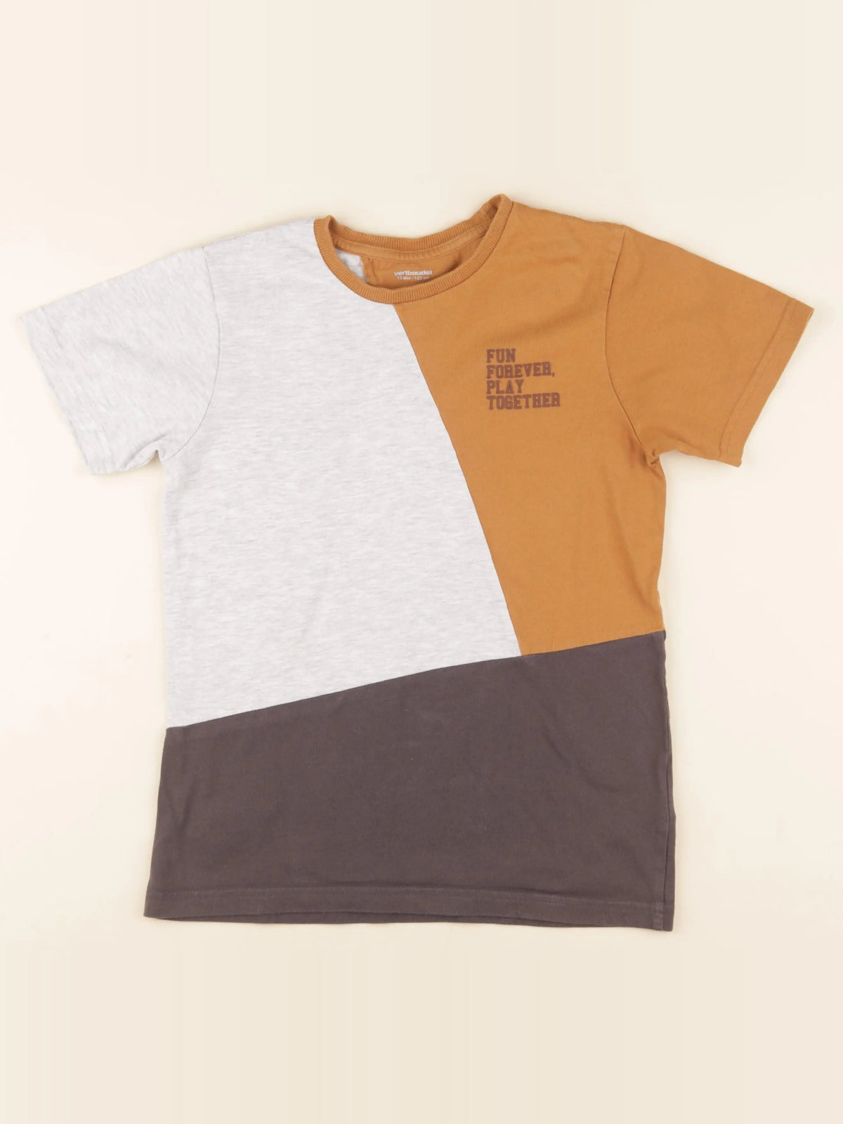 Vertbaudet - tee-shirt marron - 12 ans