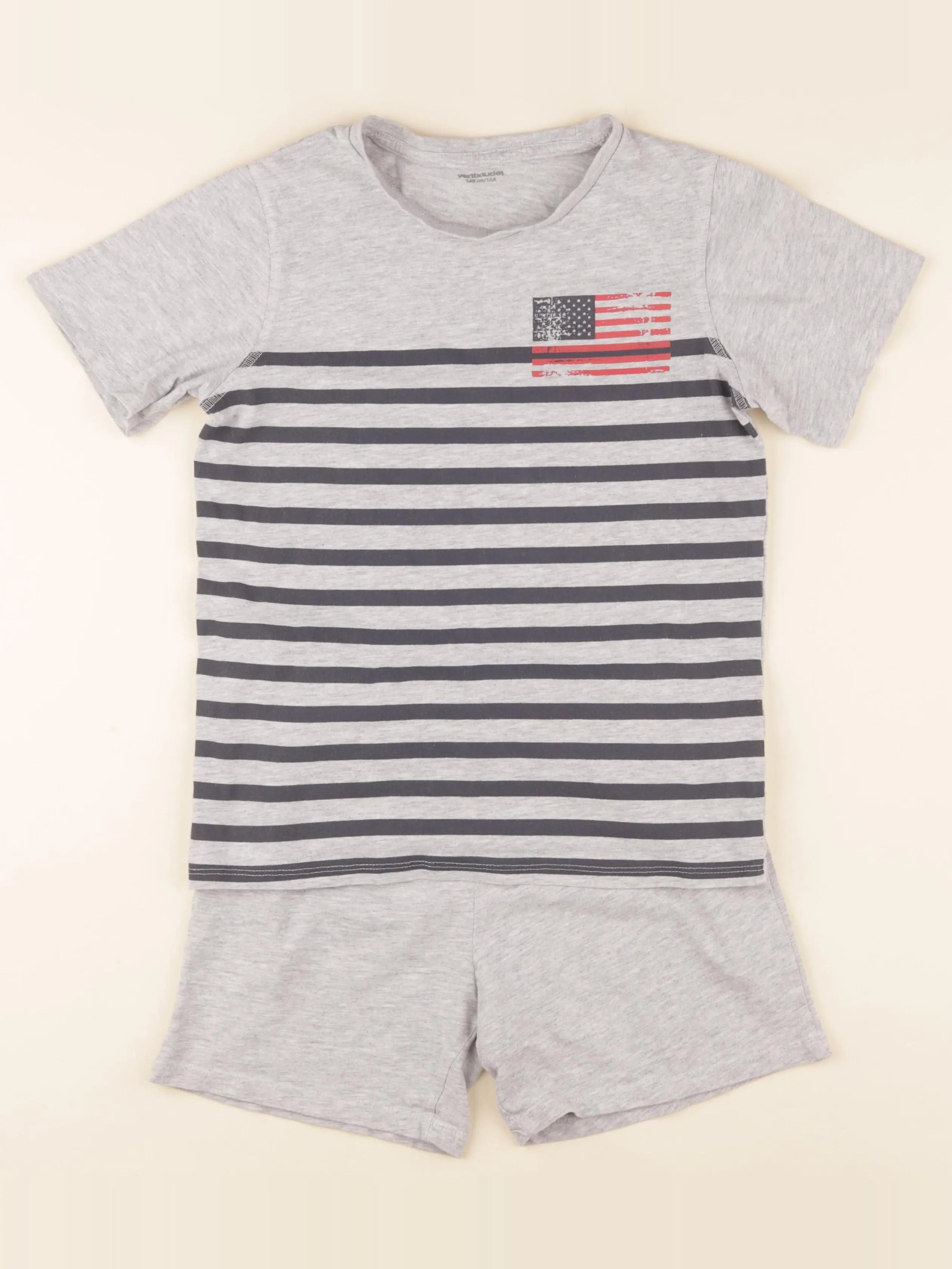 Vertbaudet - pyjama coton gris - 10 ans