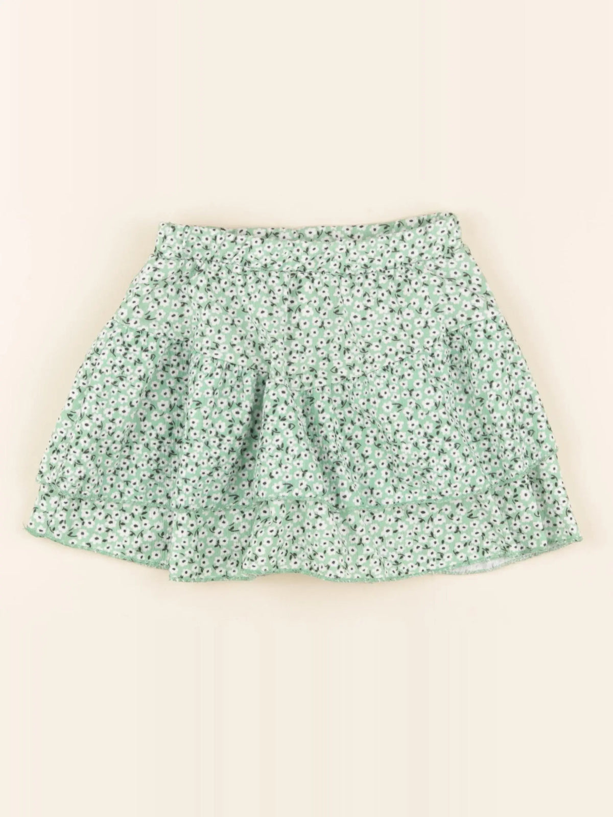 Zara - jupe vert, blanc - 7 ans