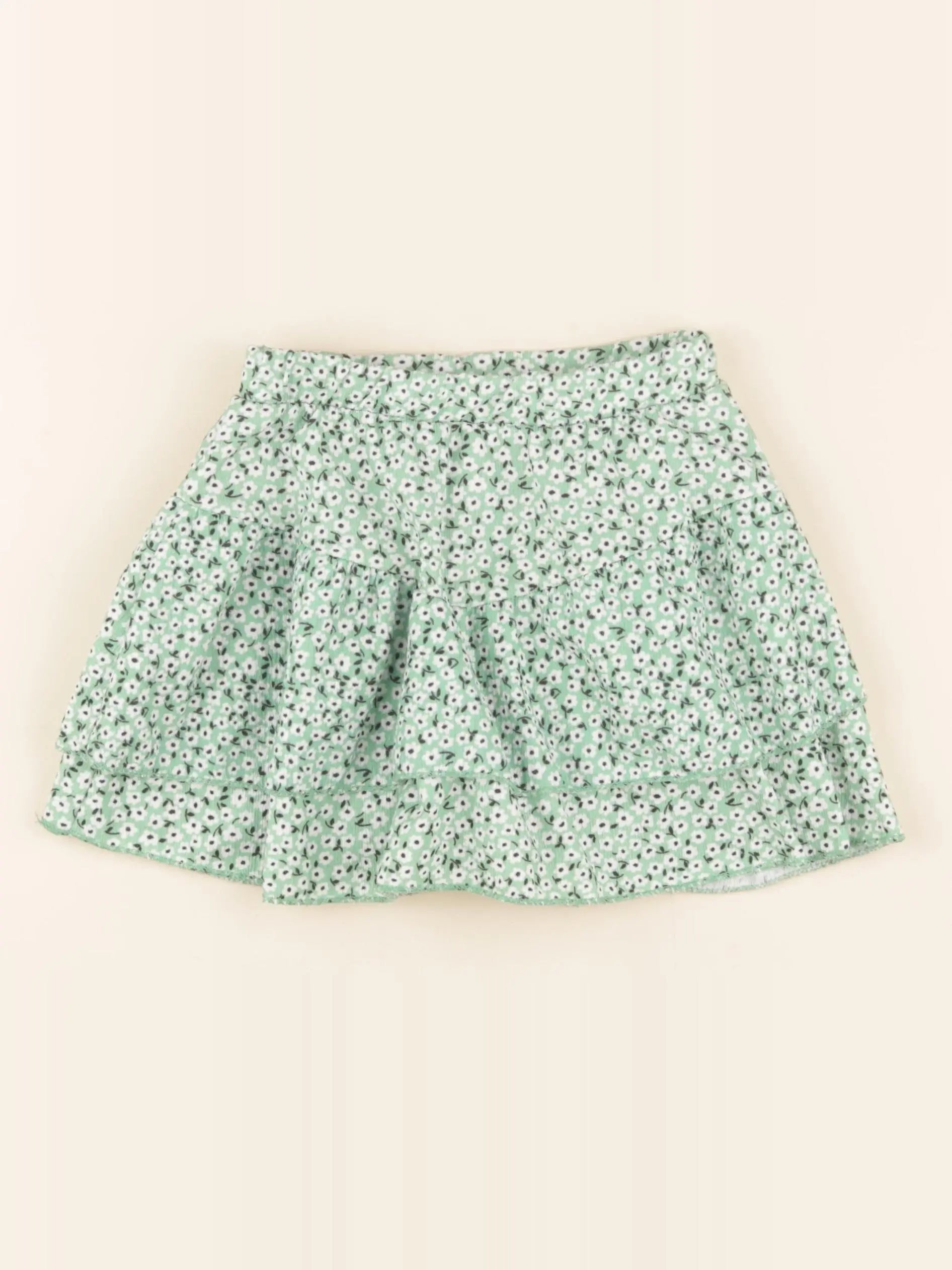 Zara - jupe vert, blanc - 7 ans