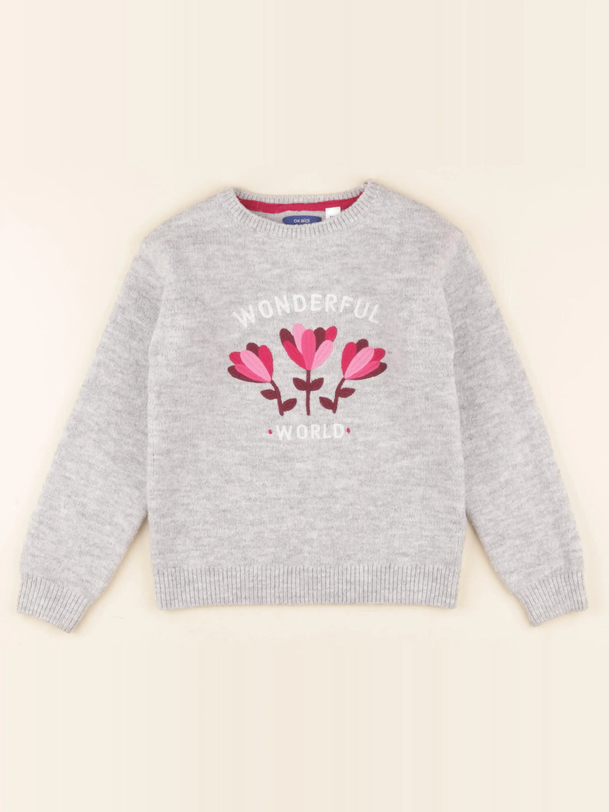Okaidi - pull gris - 8 ans
