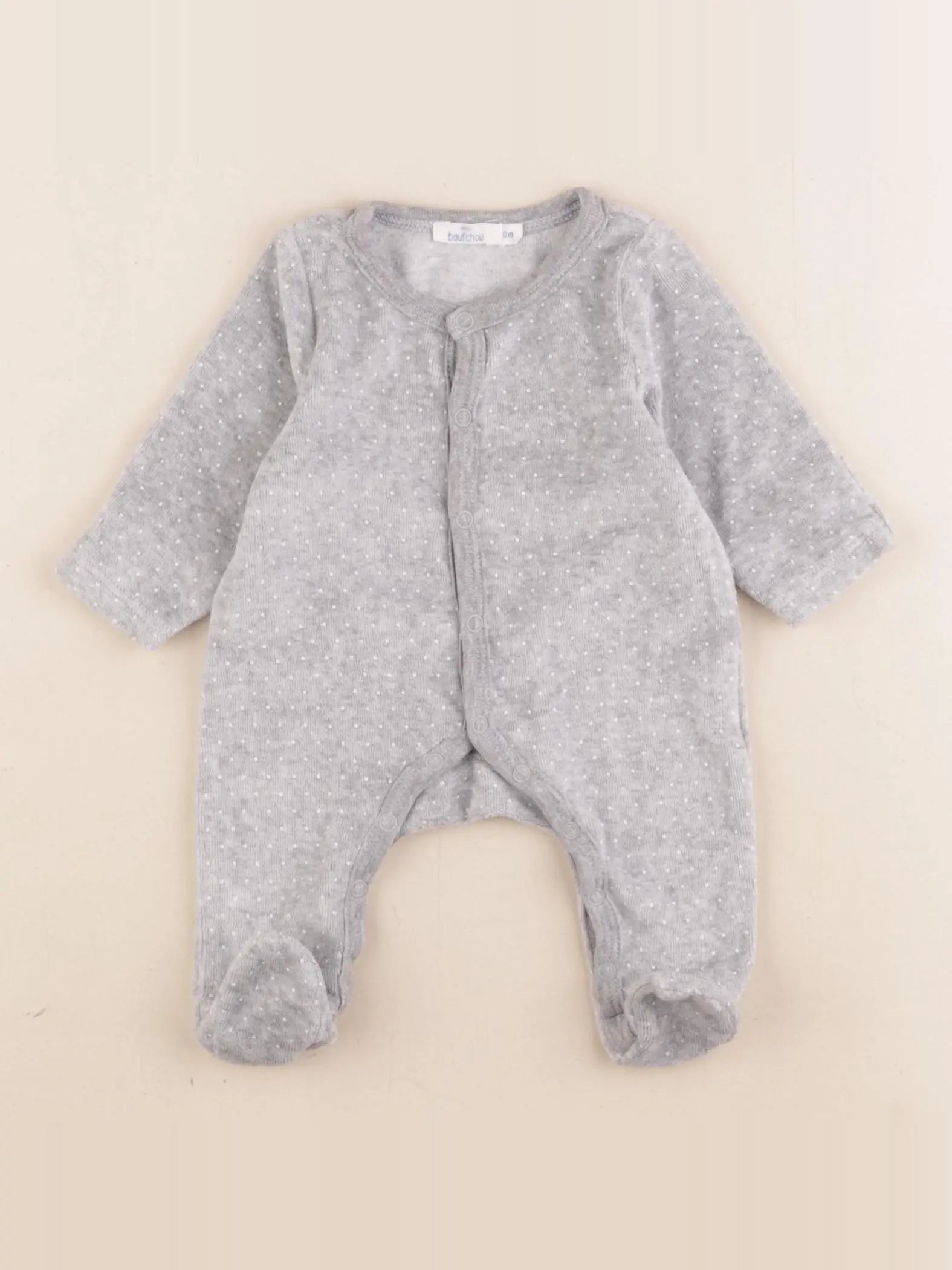 Boutchou - pyjama velours gris - Prématuré