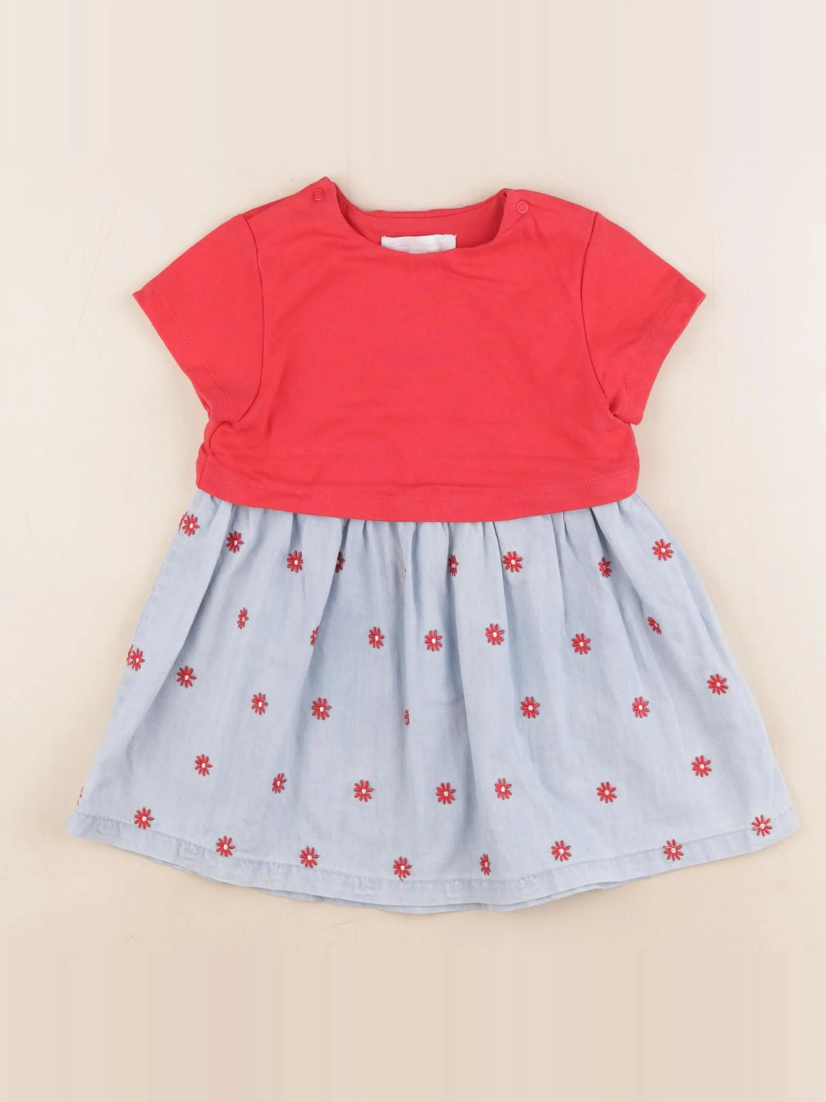 Cadet Rousselle - robe bleu, rouge - 18 mois