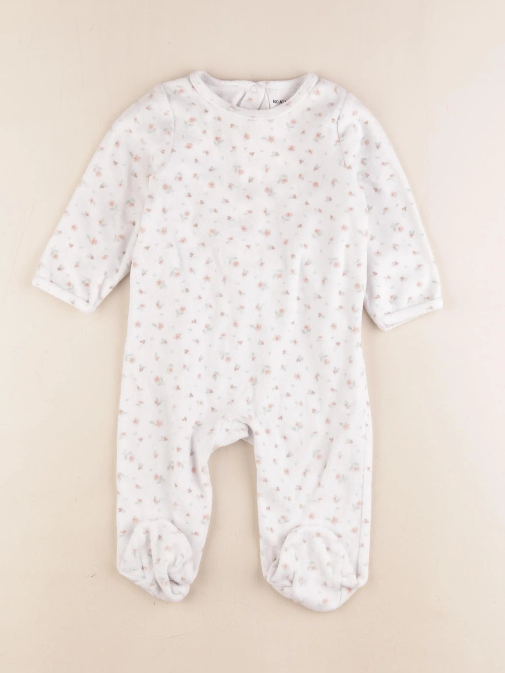Bouchara - pyjama velours blanc - 12 mois